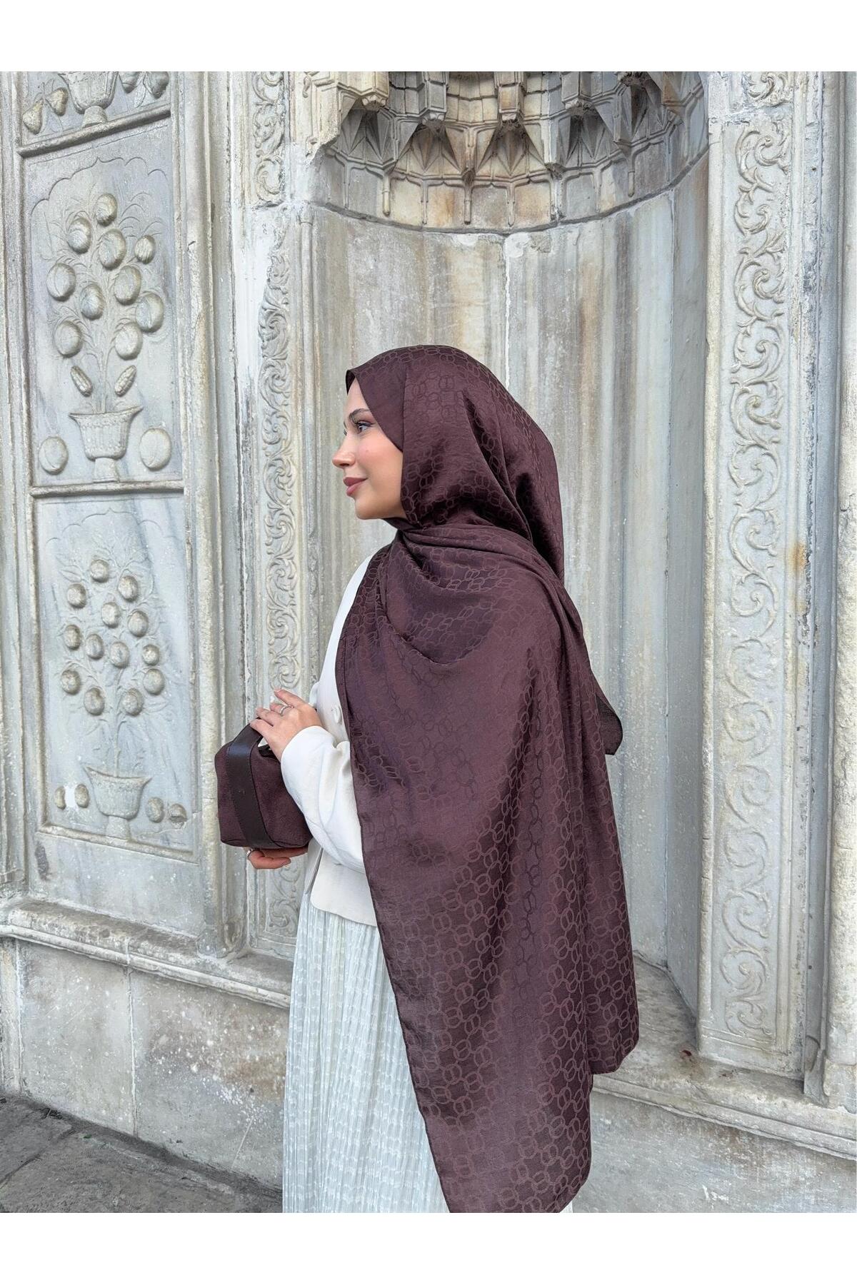 Mira İpek  Halka Desen Pamuklu Ayrobin Jakar Şal - Görsel 4