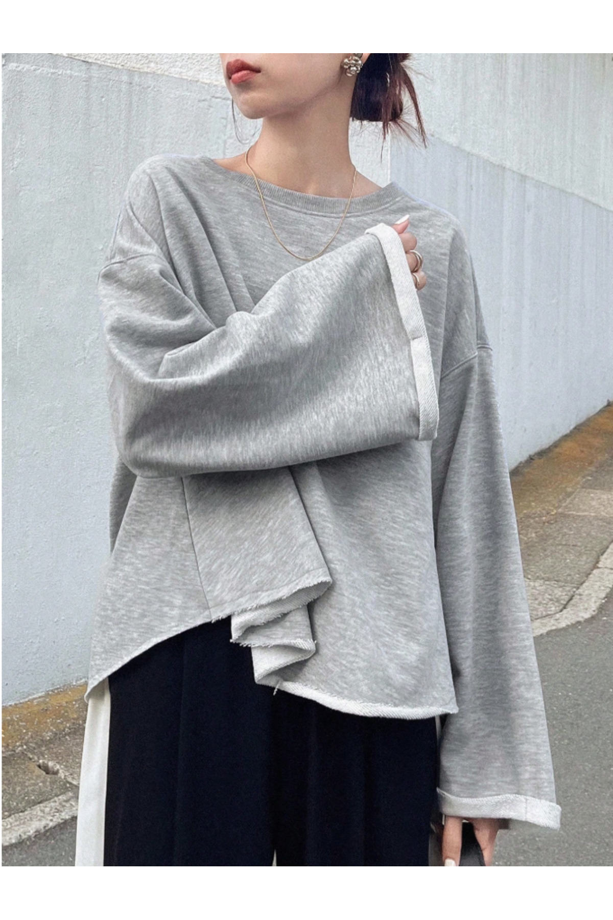 Tarz Cool  Oversize Kesim Bisiklet Yaka Uzun Kollu Sweatshirt - Görsel 6