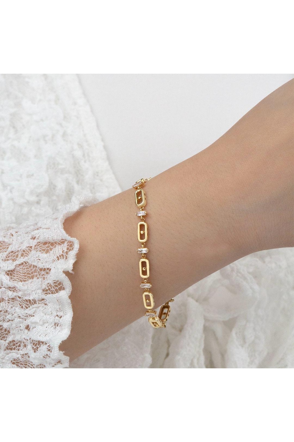Gl8k Taşlı Zincir Bileklik