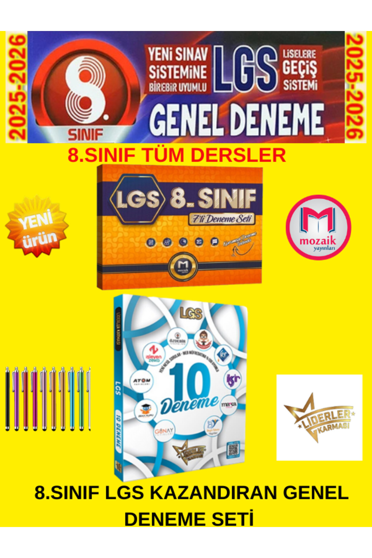 Mozaik Yayınları 2026 İntro 8.Sınıf Tüm Dersler 7 li Genel Deneme+
