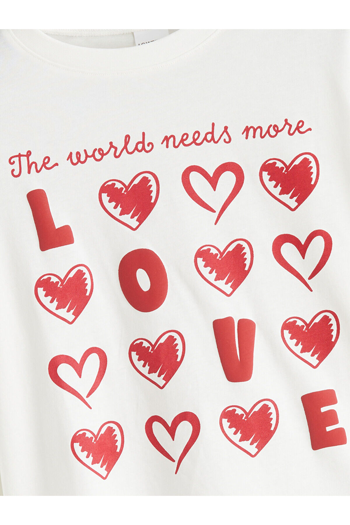 LC Waikiki Ekru Bisiklet Yaka Kız Çocuk Pijama Takımı fotoğrafı 3 (önizleme)