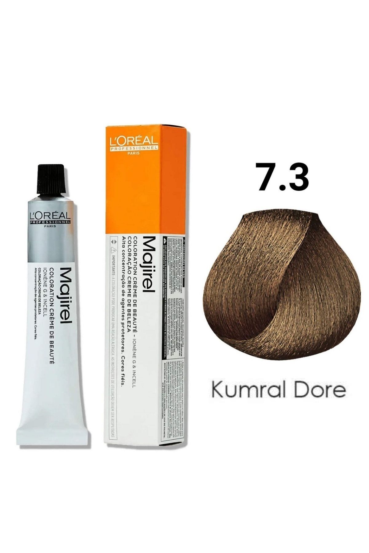 L'oreal Professionnel Majirel Saç Boyası 7.3 Kumral Dore 60ml - Yeni Ambalaj — قهوه‌ای 3474637281885