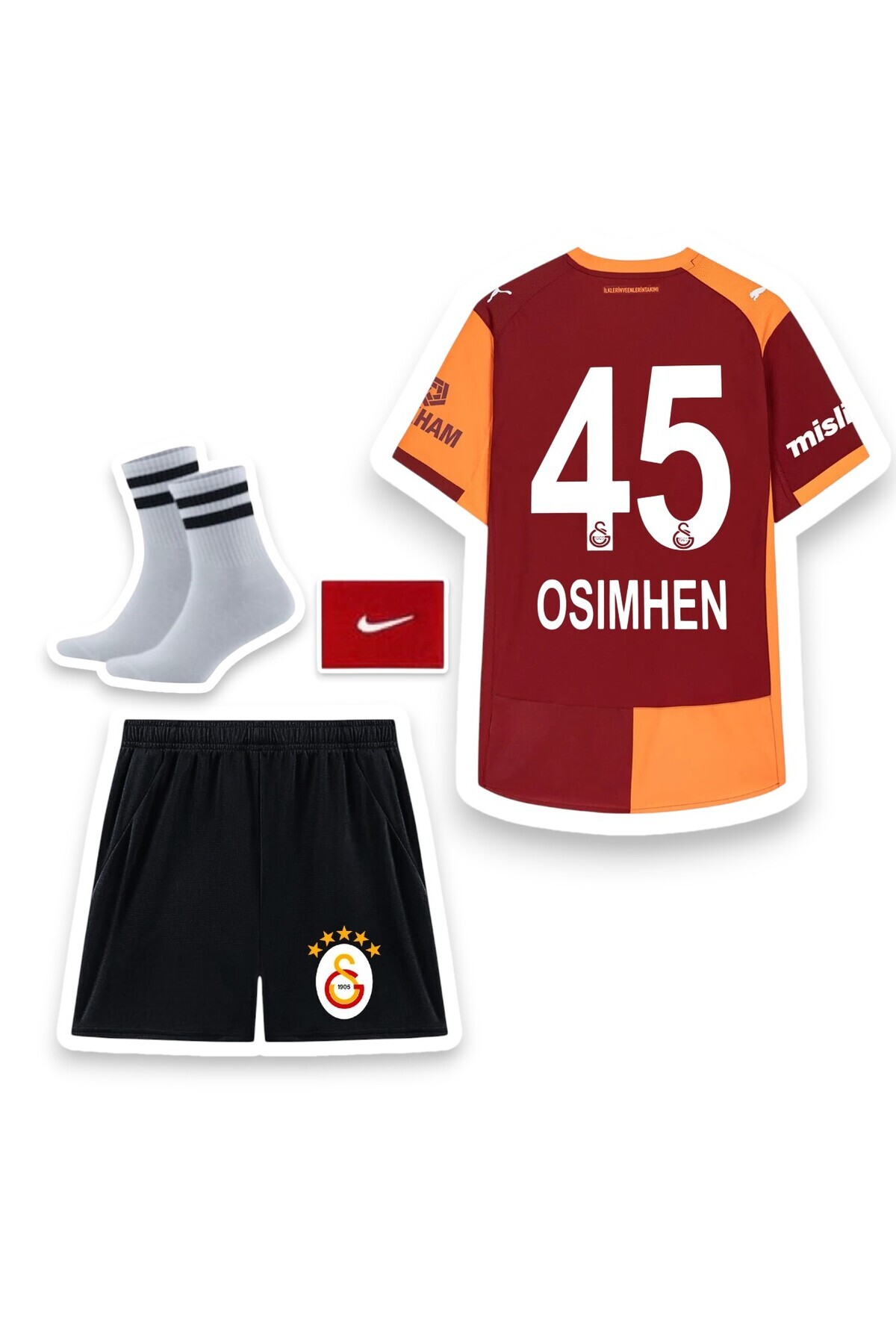 Quaxram O.S.I.M.H.E.N 45. .gâlâtâsârây. 25/26 SEZON ÇOÇUK FUTBOL FORMASI PARÇALI 4LÜ SET