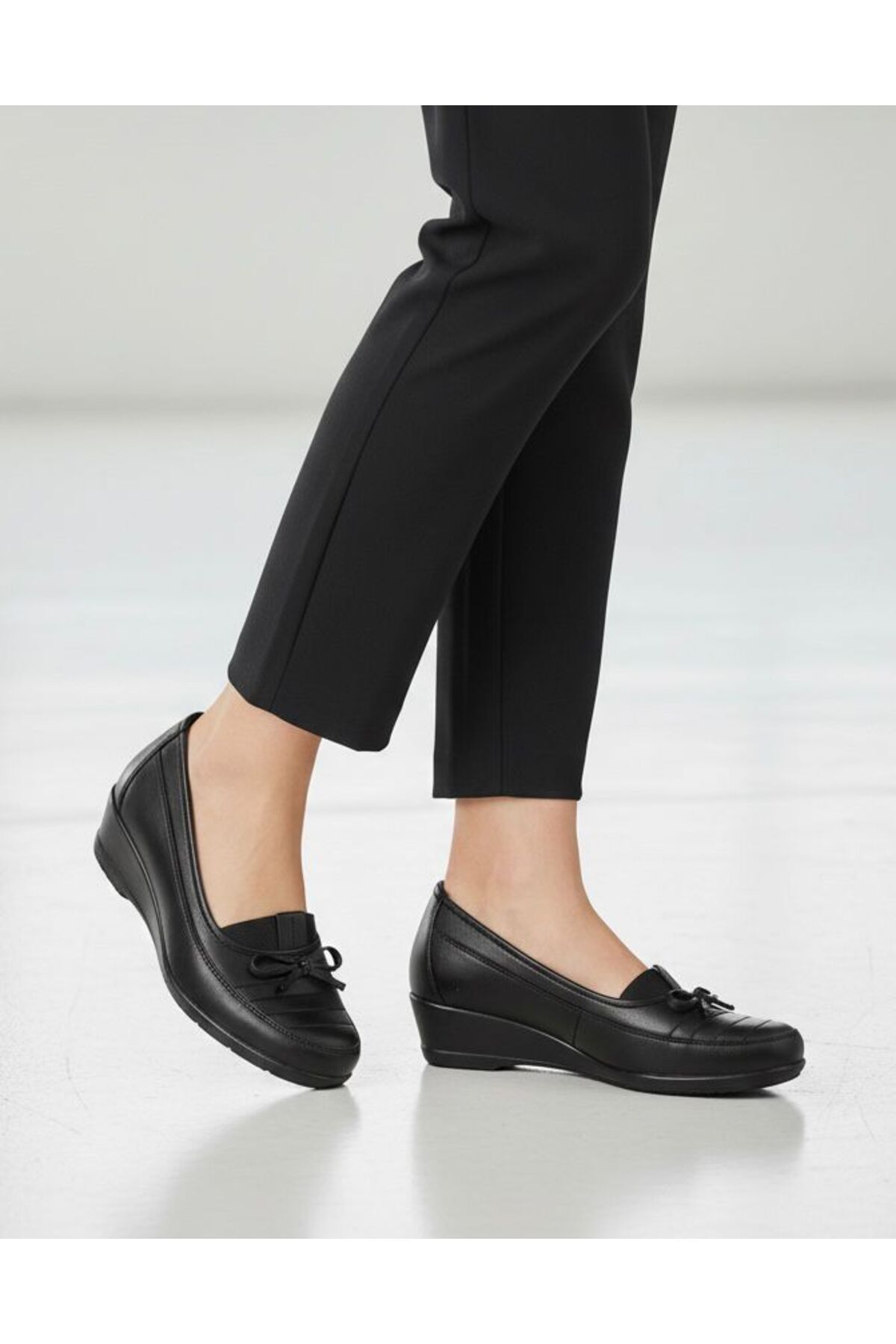 pololiza  %100 Hakiki Deri Astarlı / Günlük Anatomik Tam Ortopedik Topuk Jelli / Anne Ayakkabısı - Görsel 5