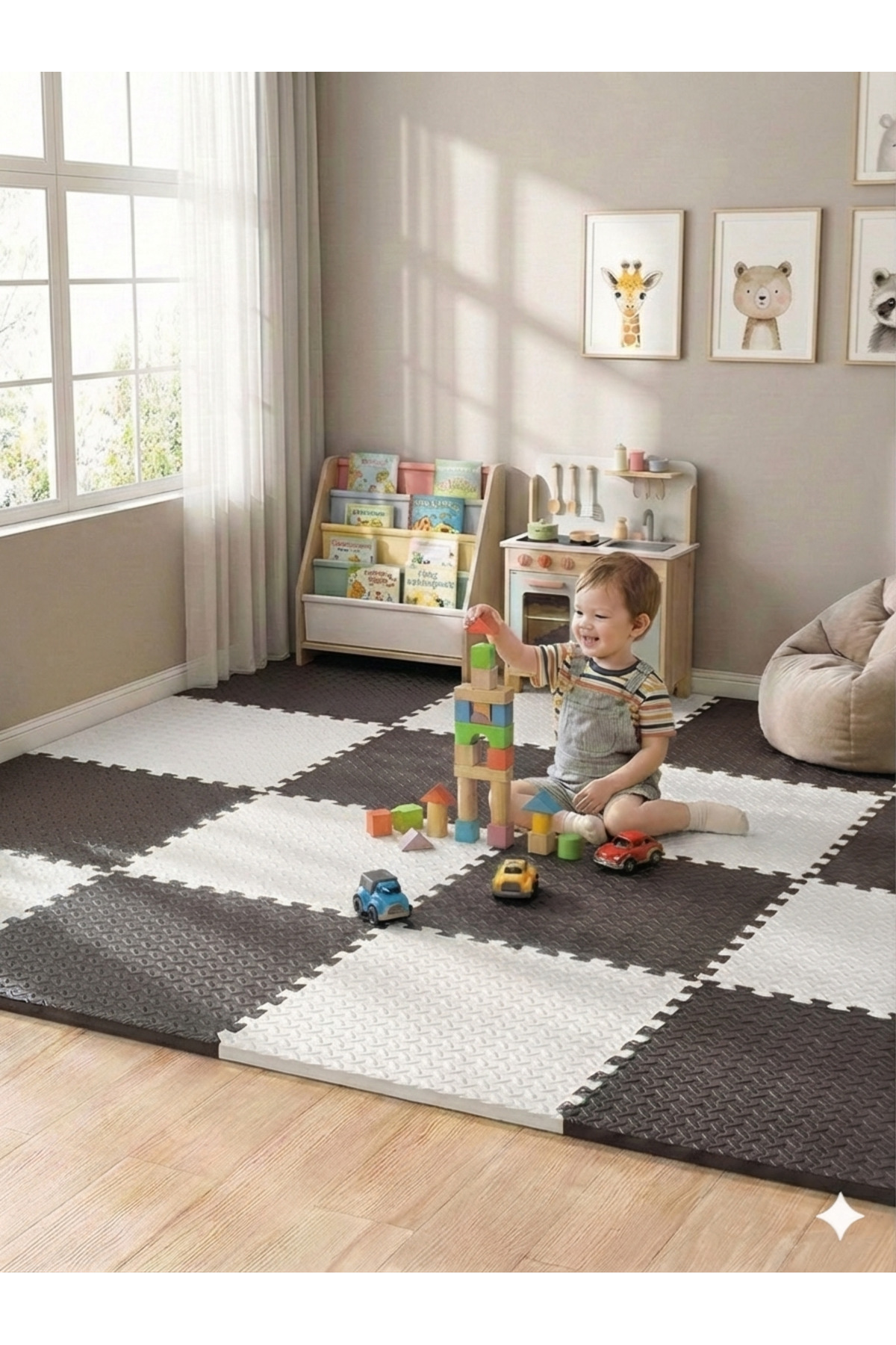 12 Pieces Premium 50x50 Puzzle Mat - 150x200 cm Installation Game Sports Mat Puzzle Carpet Tatami 15m