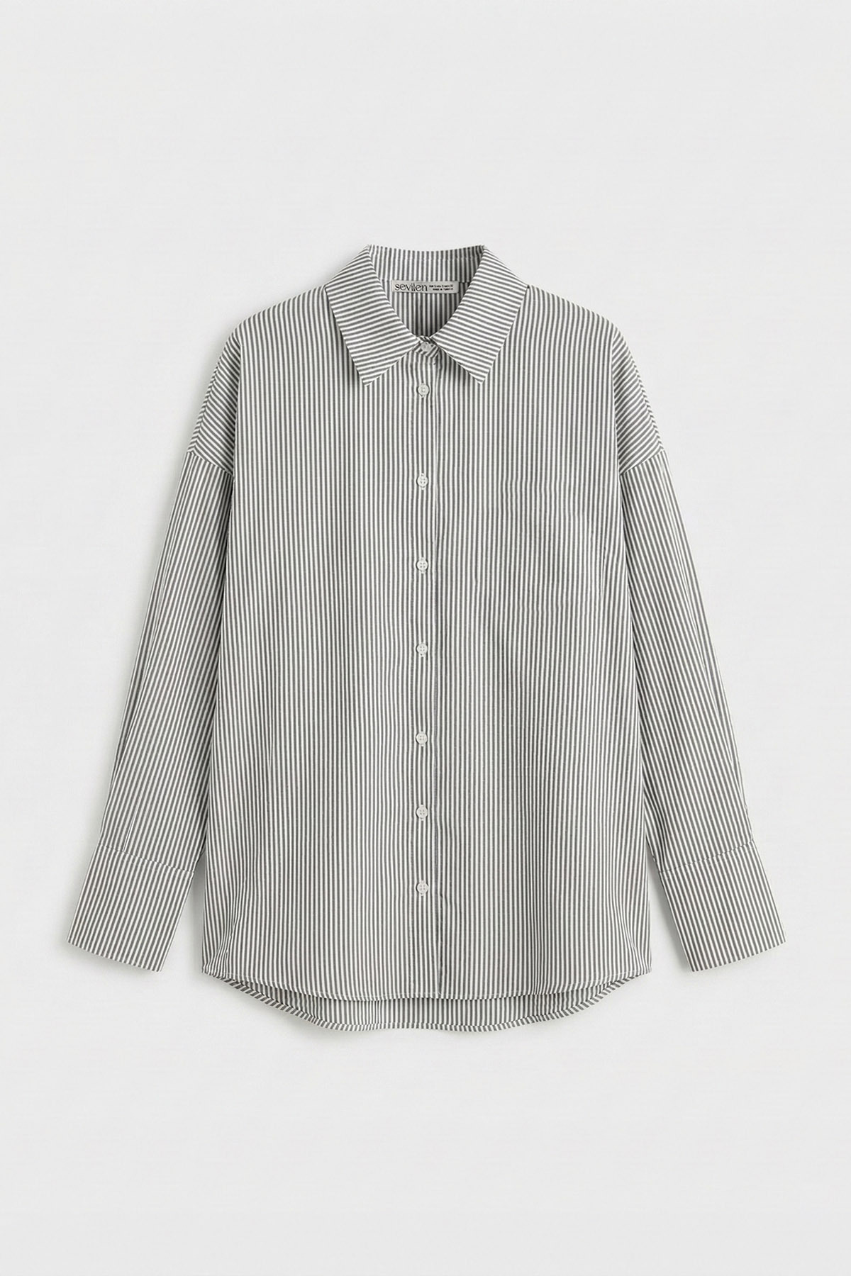 Gold CVC Textured "No-Iron Effect" Oversized Striped Shirt