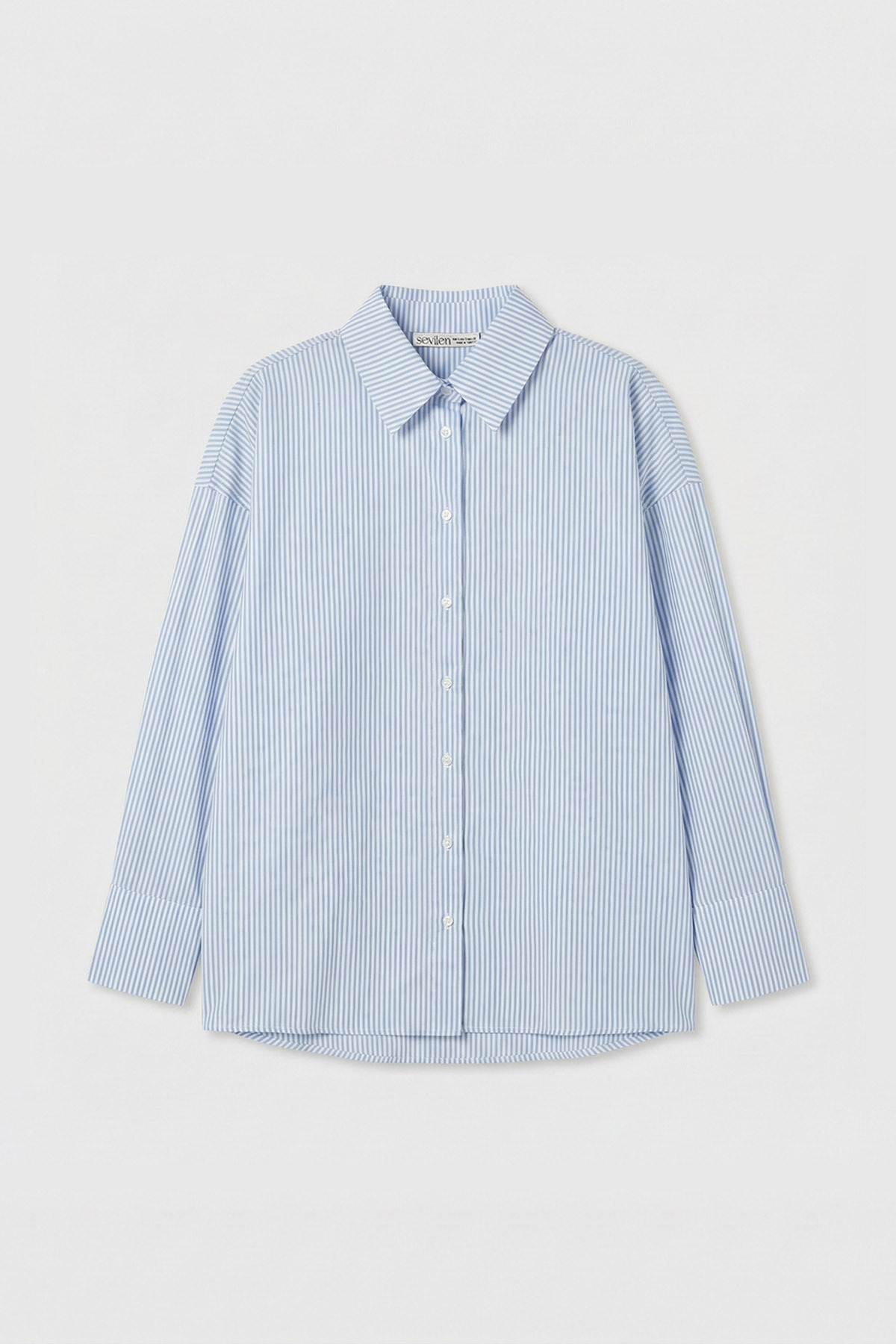Gold CVC Textured "No-Iron Effect" Oversized Striped Shirt