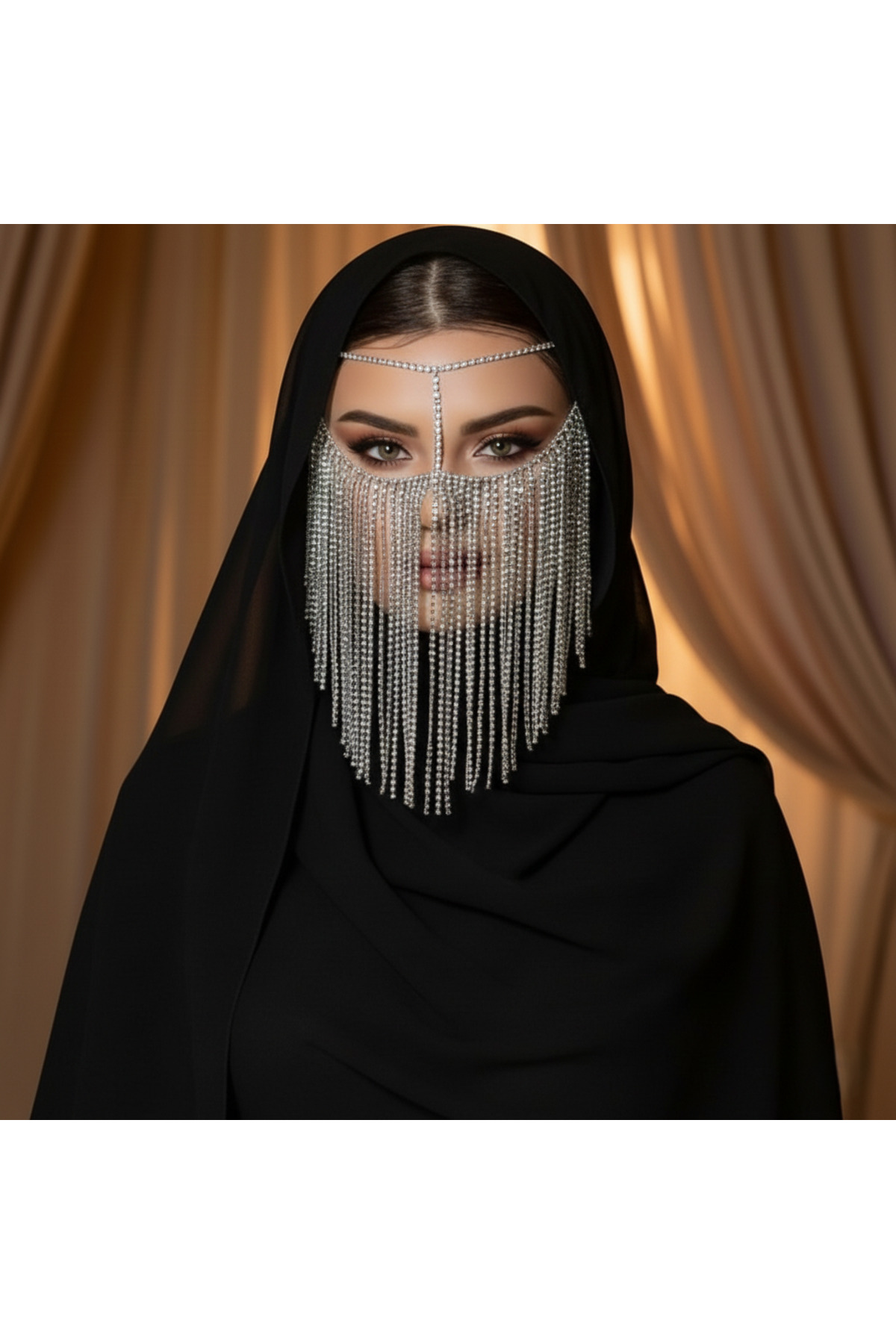 Kristal Taşlı Luxury Maske, Vücut Aksesuarı, Alınlık