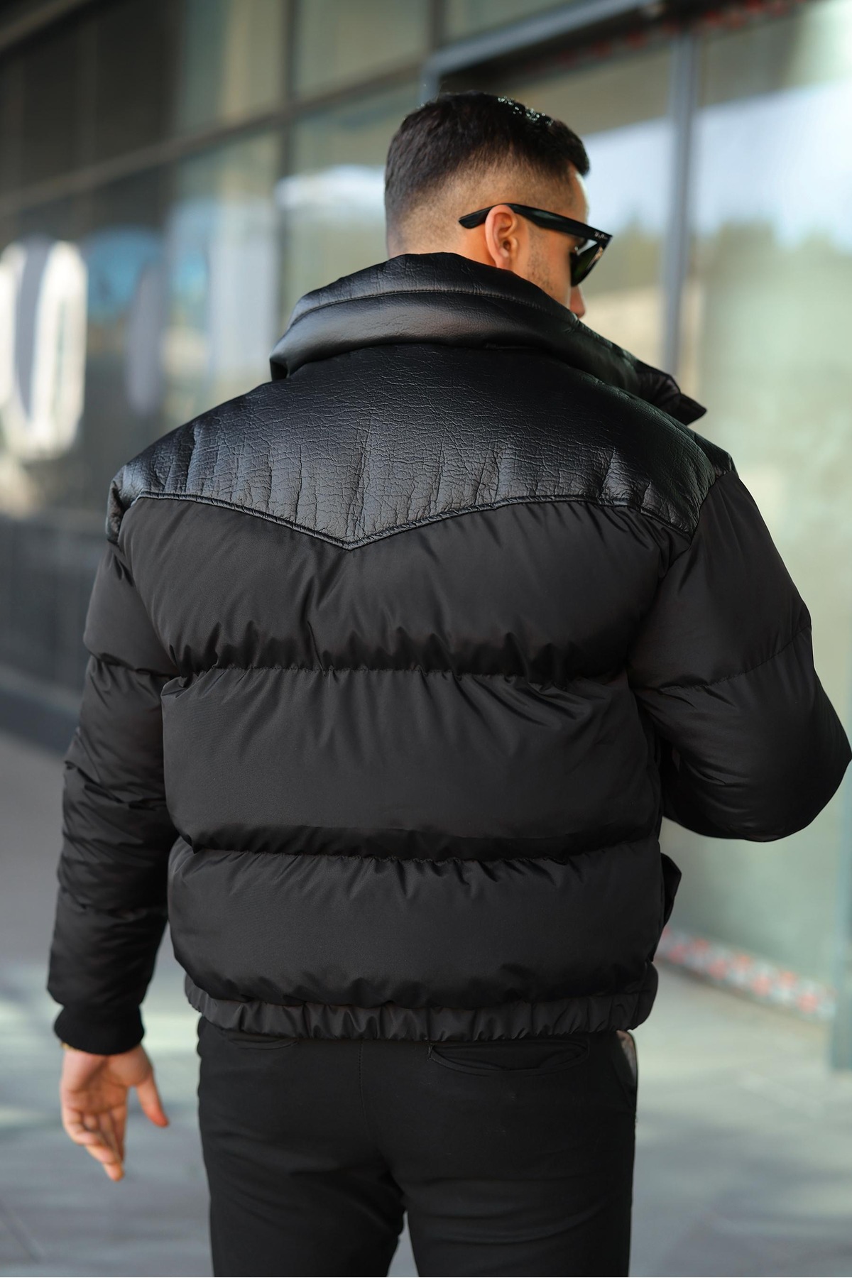 ERKEK TASARIM KIŞLIK ŞİŞME MONT — مشکی 8055 — تصویر 4 از 4
