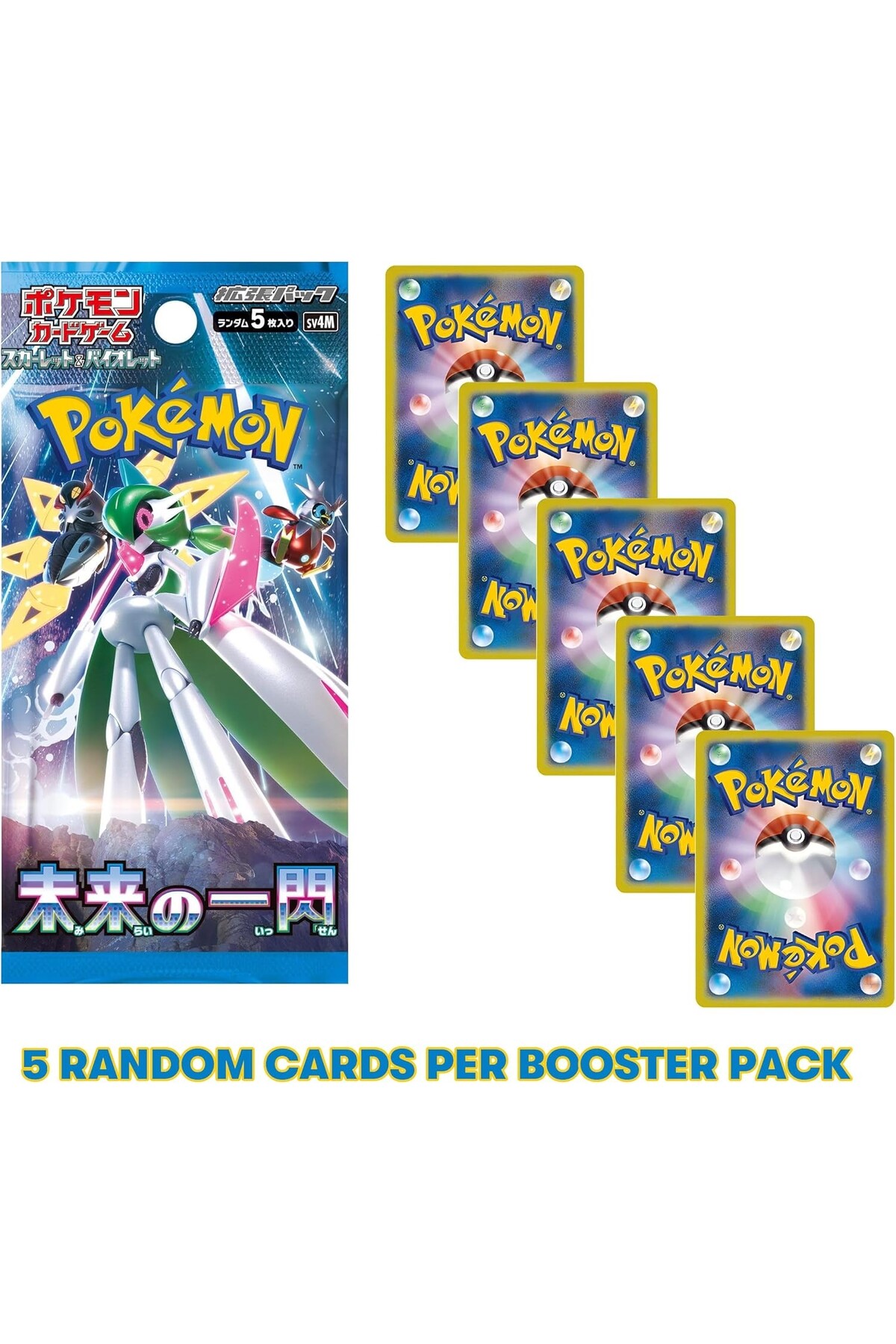 TOYFEST 1 Paket (5 Kart) Lisanslı Bandai Pokemon Future Flash