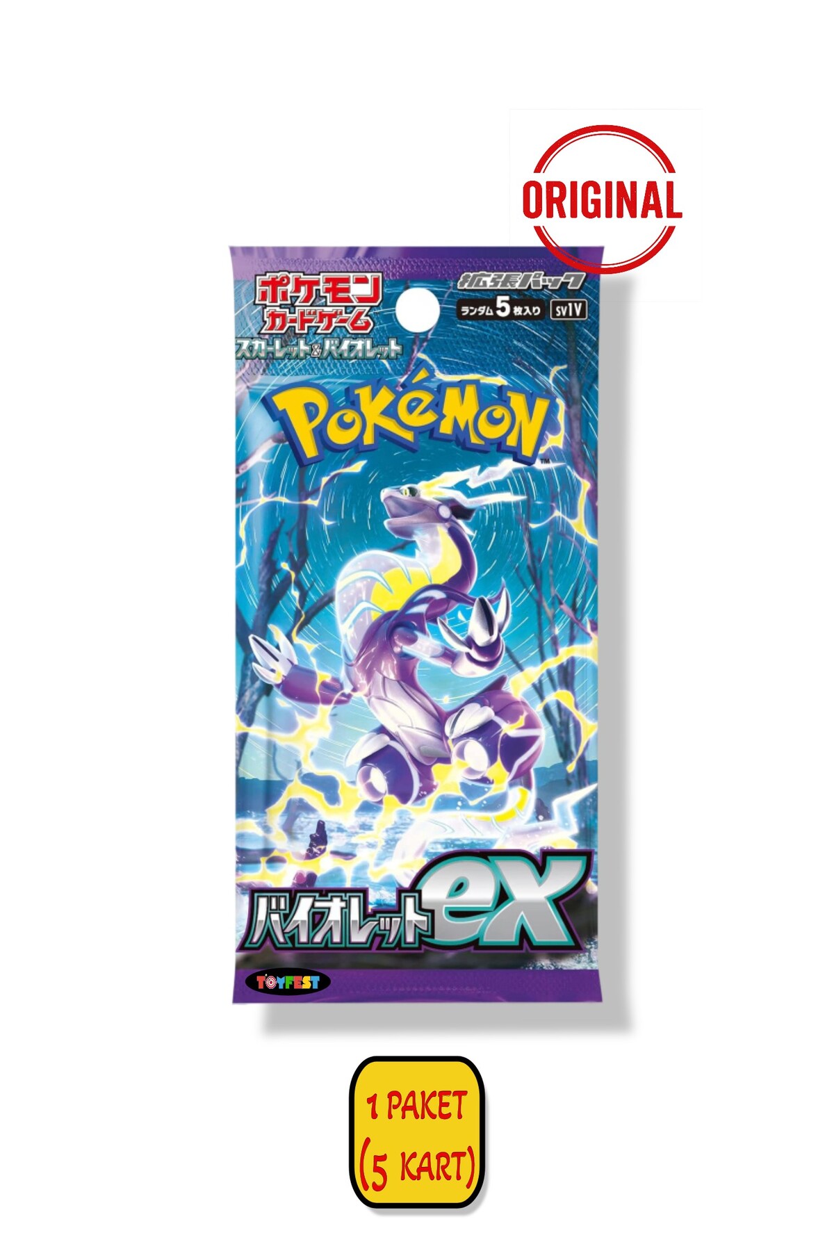 TOYFEST 1 Paket (5 Kart) Lisanslı Pokemon Violet Ex Sv1V Japonca