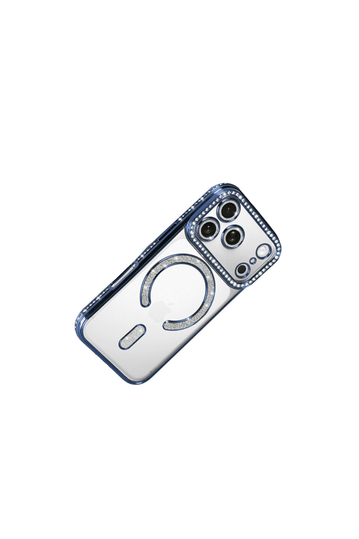 Apple iPhone 17 Pro Max İçin Uyumlu Parlak Taşlı Kamera Korumalı Magsafe Kılıf