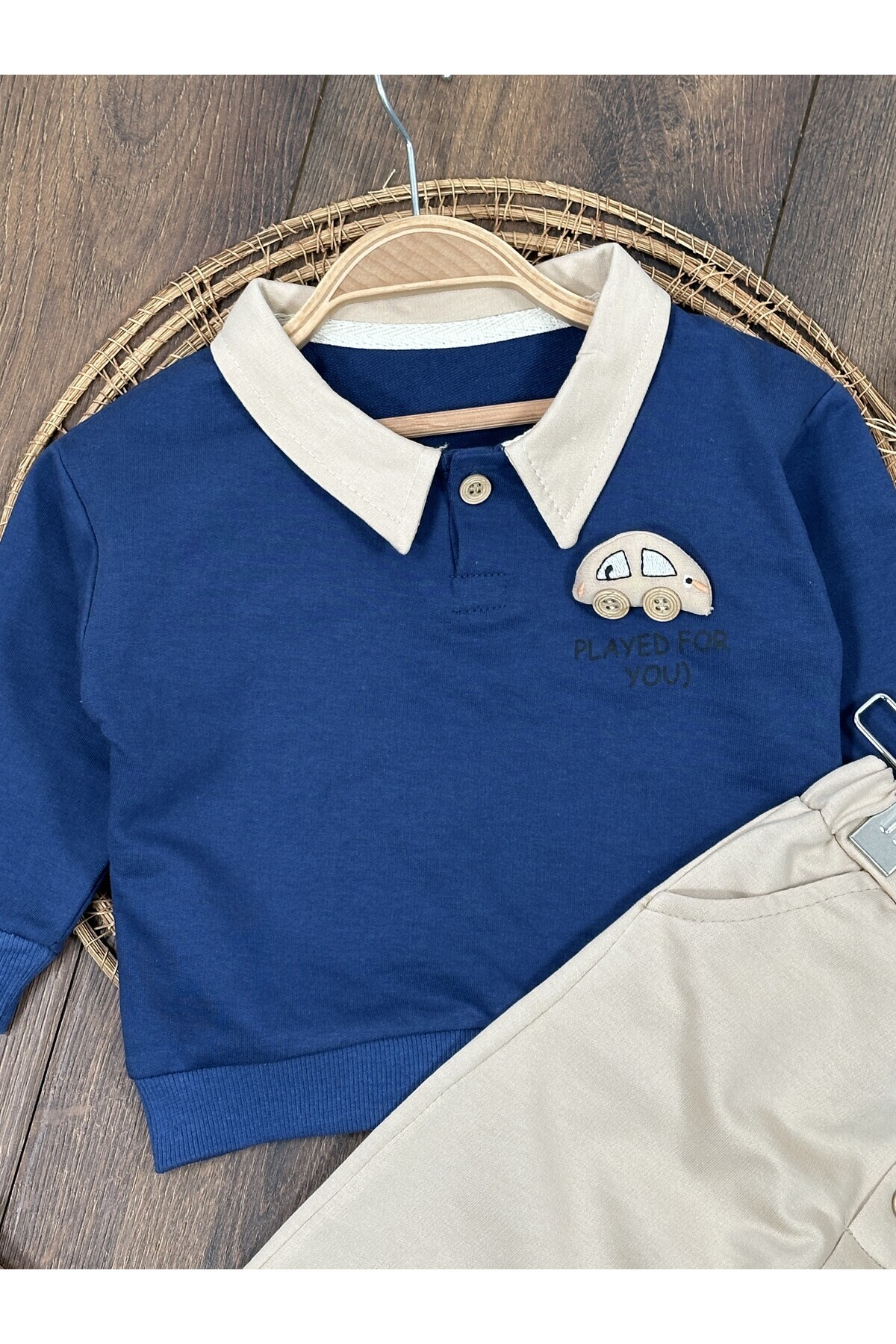 طقم مكون من قطعتين للأولاد الرضع/الأطفال بتصميم وا...