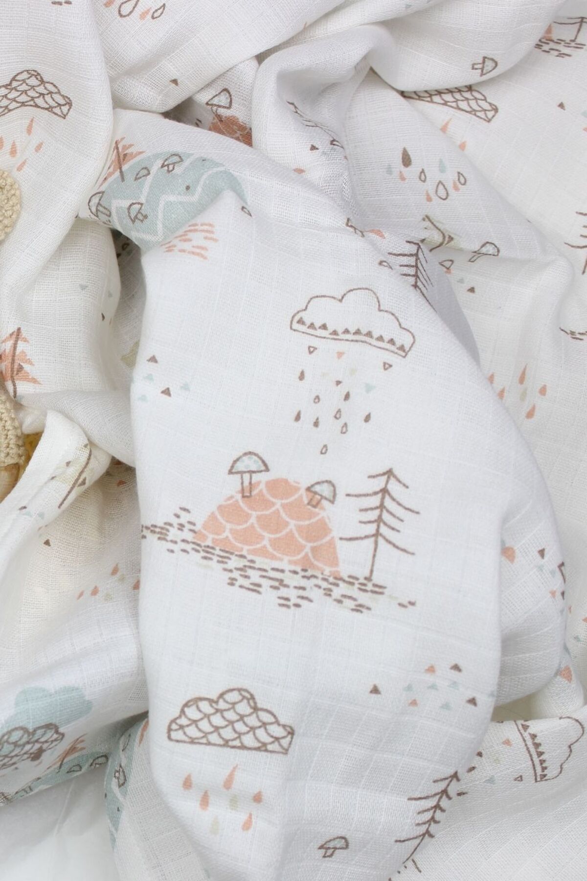 Banvela Handmade 5'li Müslin %100 Pamuk Organik Yenidoğan Bebek Battaniye Örtü Seti-Önlük,Mendil,Omuz Bezi,Fular fotoğrafı 3 (önizleme)