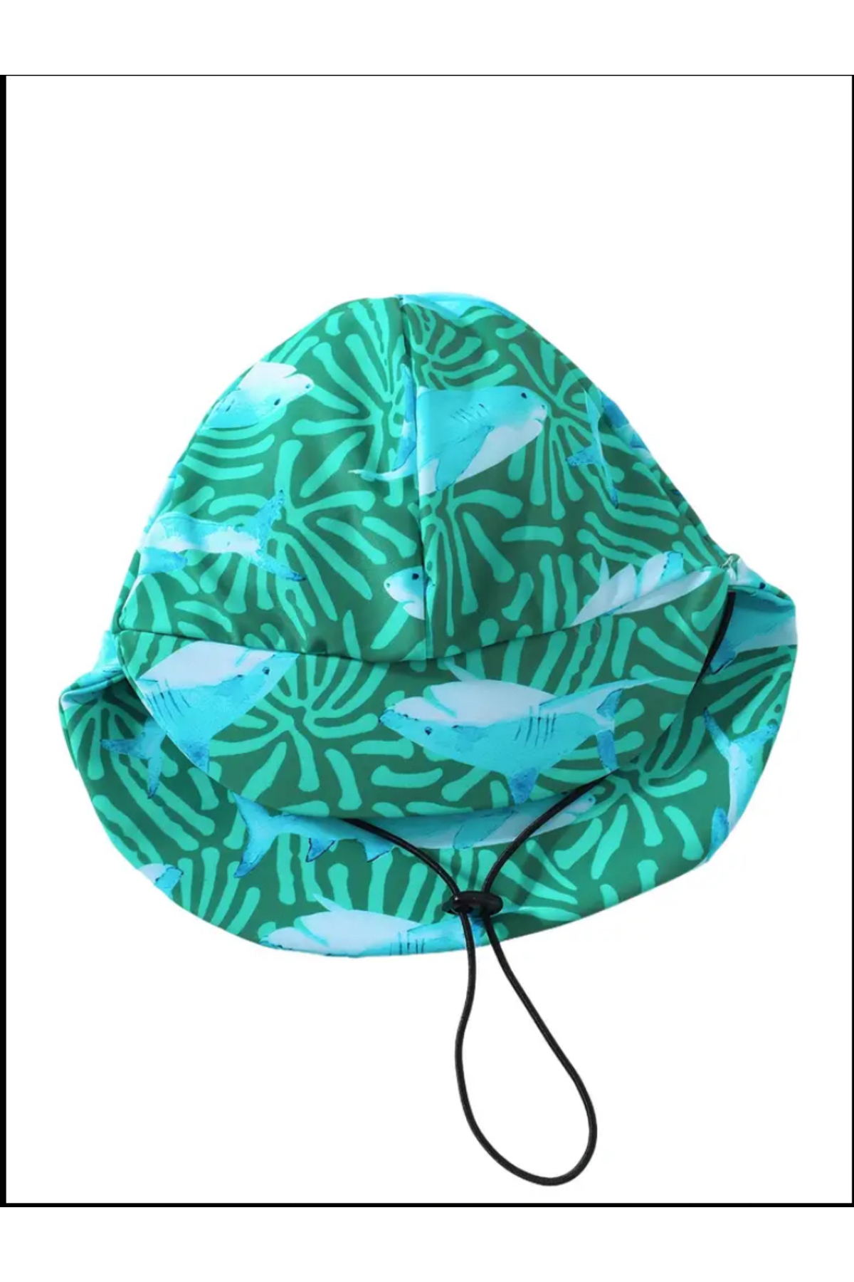 MODA Erkek Bebek Balık Desenli Fermuarlı Kısa Kollu Tulum Mayo ve Şapka Seti fotoğrafı 3 (önizleme)