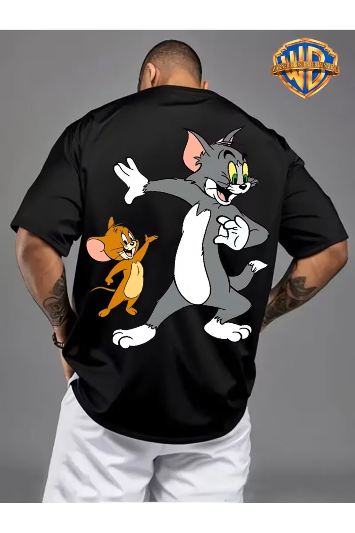 oneagılyazı Men'S & Women'S Vintage Tom & Jerry Graphic T-Shirt görsel 3