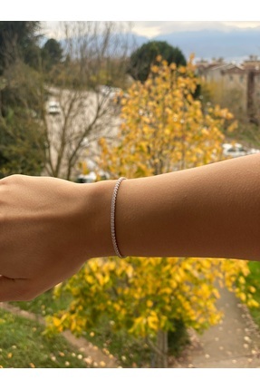 Mardinden Su yolu zirkon taşlı rodajlı gümüş bileklik