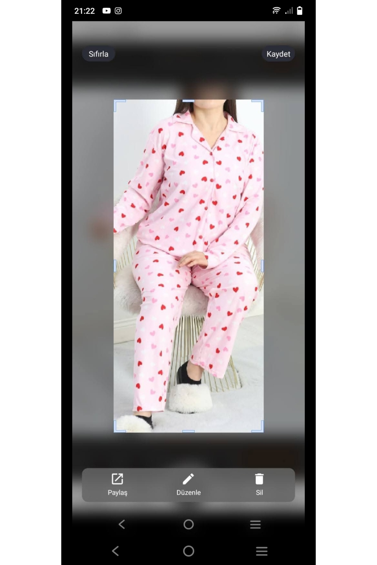 Butik Büyük beden süet kadife gecelik takımı