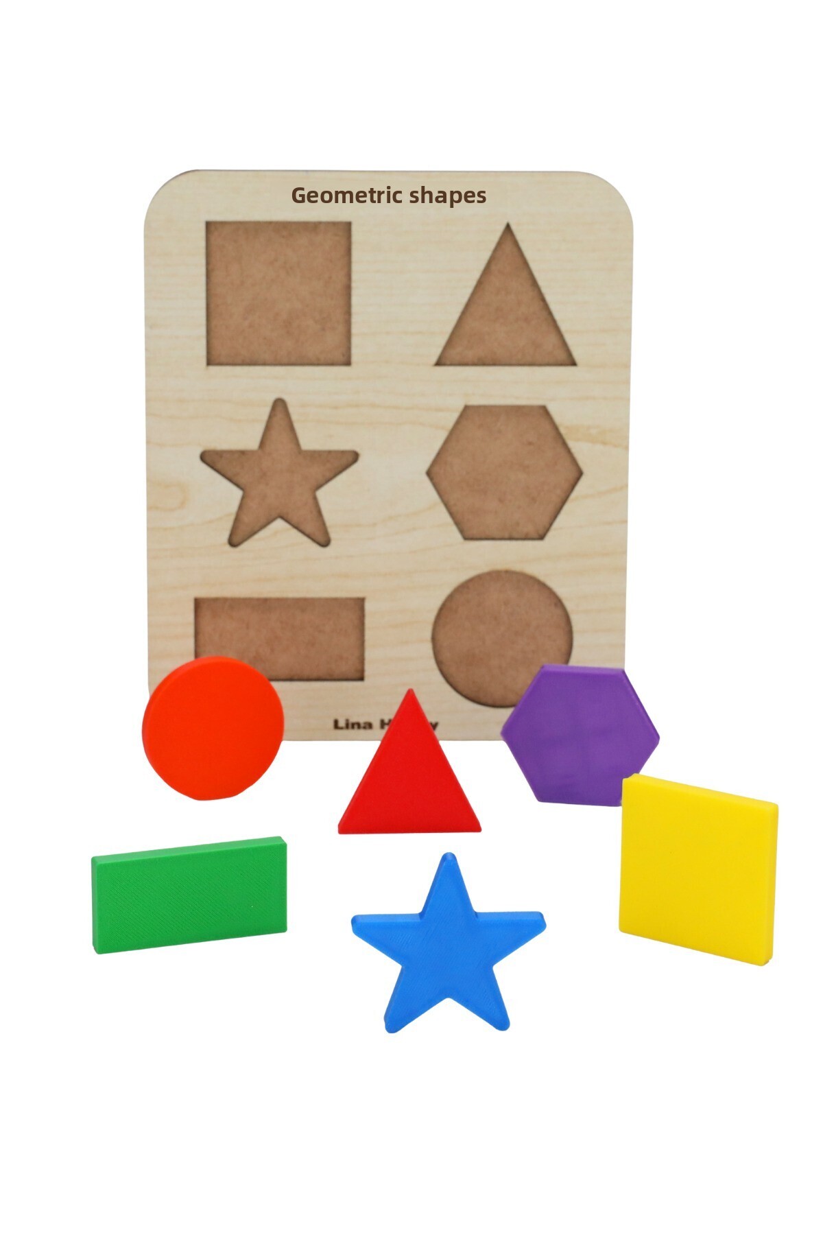 پازل چوبی اشکال هندسی آموزشی مونته‌سوری – بازی هوش کودکان پیش‌دبستانی (۲۰×۱۷ سانتی‌متر)