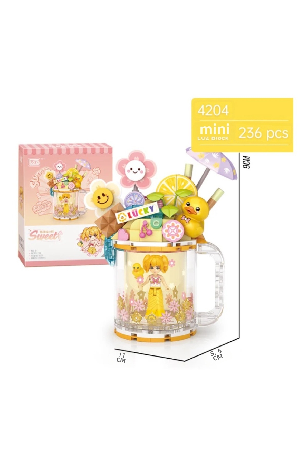 مجموعه کوپا: دختر با اردک خوش‌شانس | ۲۳۶ تکه میکروبلاک | ۶ سال به بالا | مدل جام