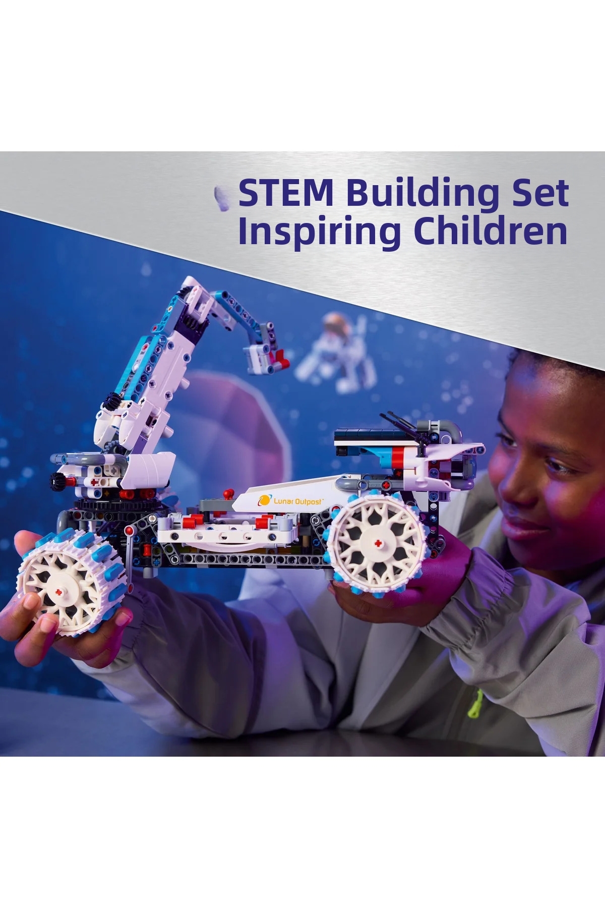 ® Technic پایگاه ماه‌نشین ™ سفینه فضایی مسافر ماه ۴۲۲۱۱ - مجموعه ساختنی اسباب‌بازی خلاقانه ۱۰+ (۱۰۸۲P)
