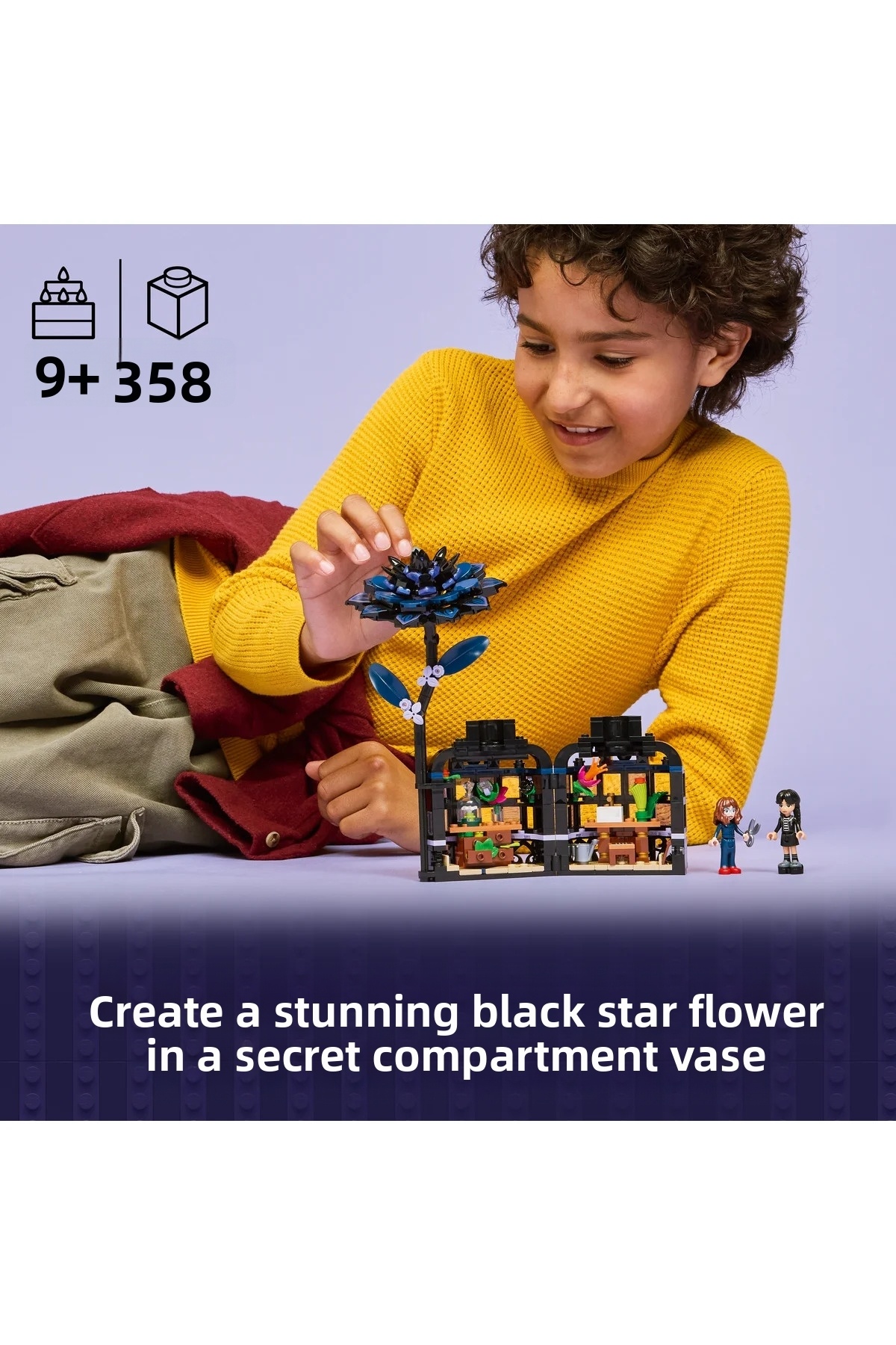 ® Wednesday Black Star Flower 76784 - کیت ساخت مدل گل برای کودکان ۹ سال به بالا (۳۵۸ قطعه)