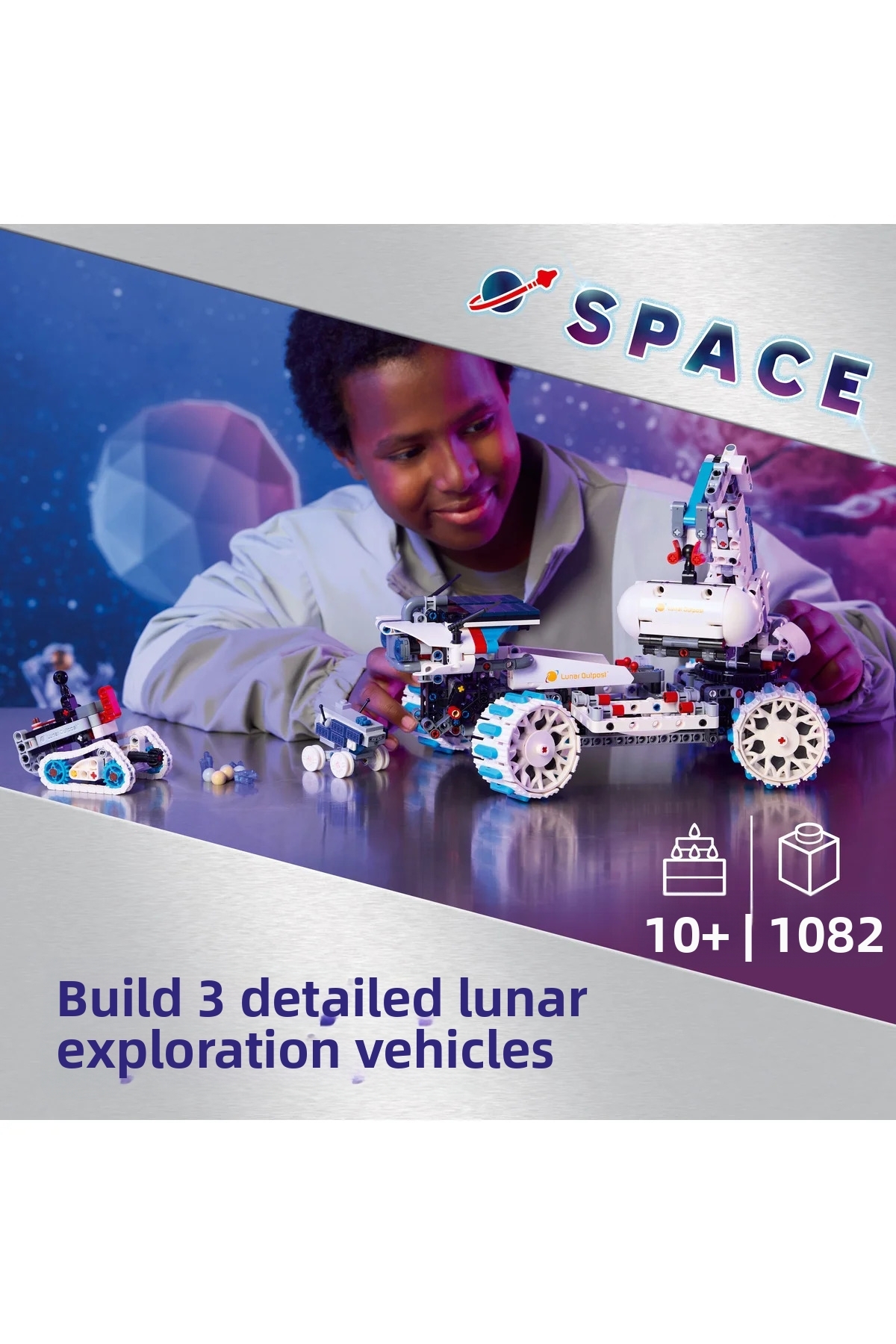 ® Technic پایگاه ماه‌نشین ™ سفینه فضایی مسافر ماه ۴۲۲۱۱ - مجموعه ساختنی اسباب‌بازی خلاقانه ۱۰+ (۱۰۸۲P)