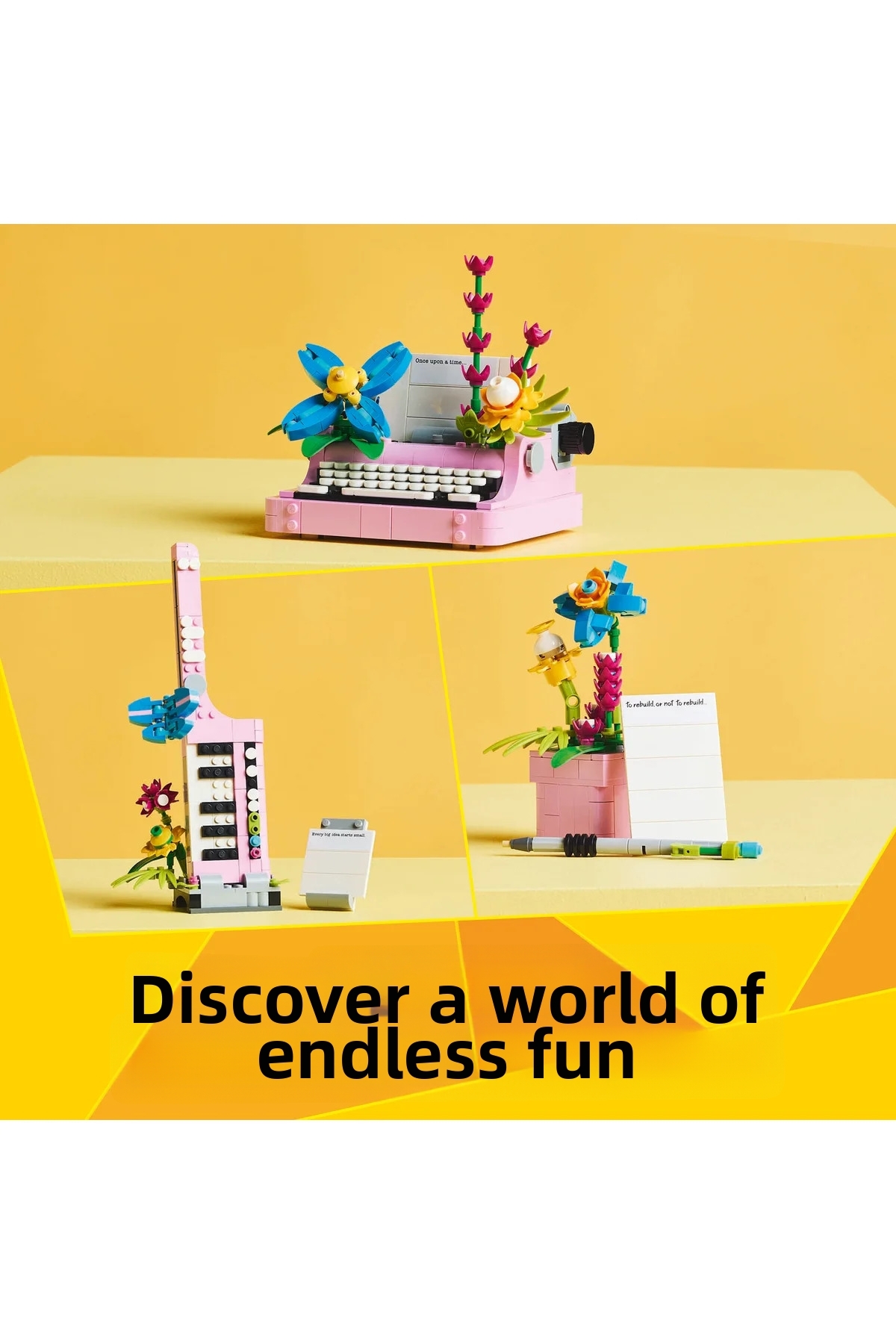 ® کریِیتور ماشین تحریر ۳ در ۱ با گل‌ها، مجموعه اسباب‌بازی ۳۱۱۶۹