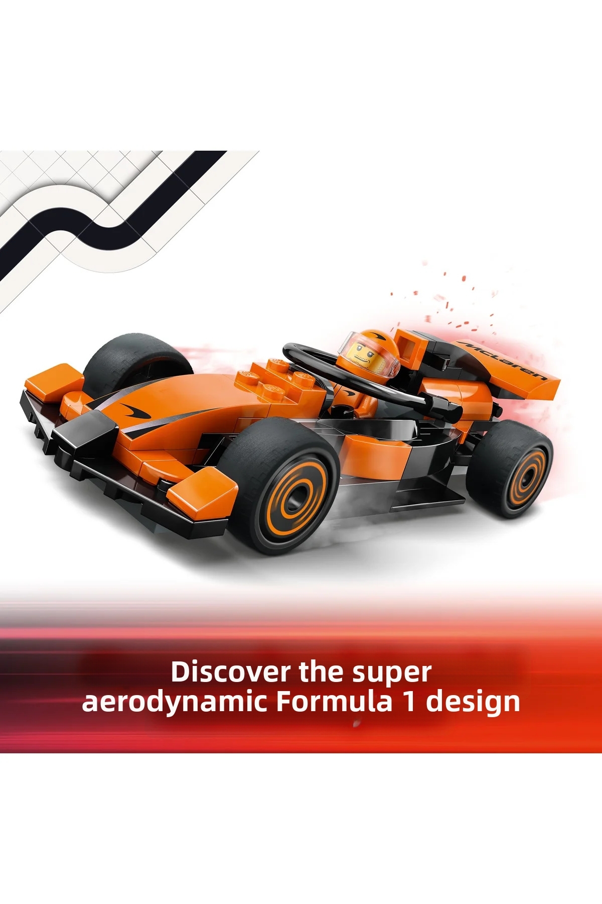 ® راننده F1 شهری با خودروی مسابقهای مکلارن 60442 مجموعه ساختنی فرمول یک برای کودکان بالای ۶ سال (۸۶ قطعه)