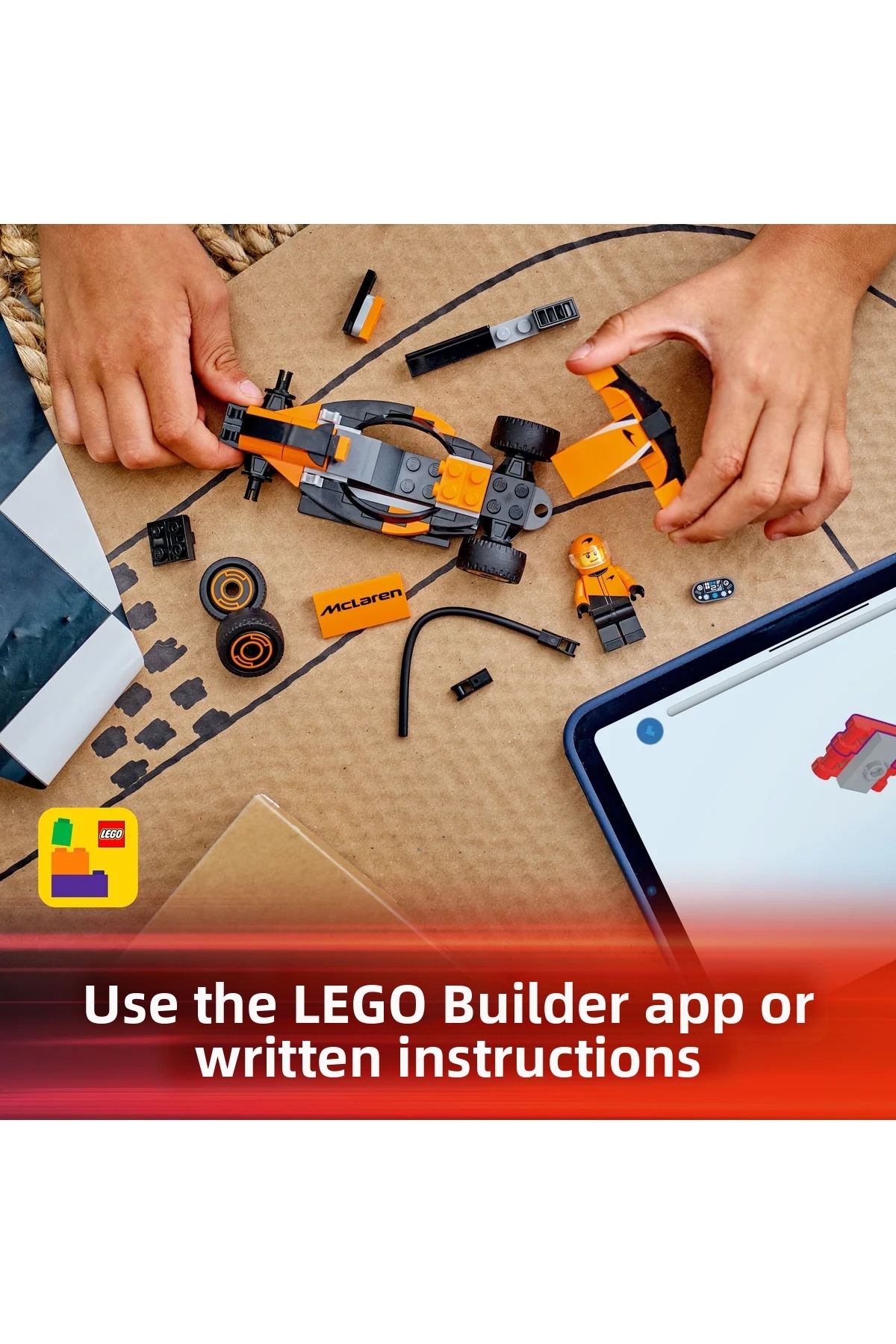 ® راننده F1 شهری با خودروی مسابقهای مکلارن 60442 مجموعه ساختنی فرمول یک برای کودکان بالای ۶ سال (۸۶ قطعه)