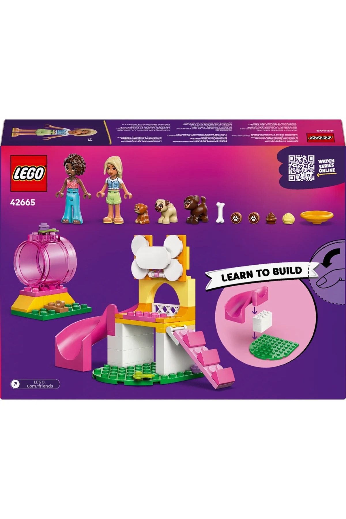 ® Friends محوطه بازی توله‌سگ 42665 – مجموعه ساخت اسباب‌بازی خلاقانه برای کودکان ۴+ (۶۶ قطعه)