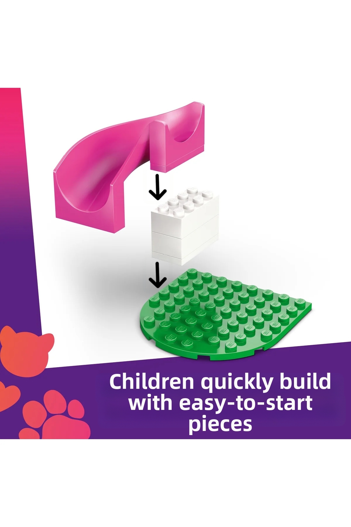 ® Friends محوطه بازی توله‌سگ 42665 – مجموعه ساخت اسباب‌بازی خلاقانه برای کودکان ۴+ (۶۶ قطعه)