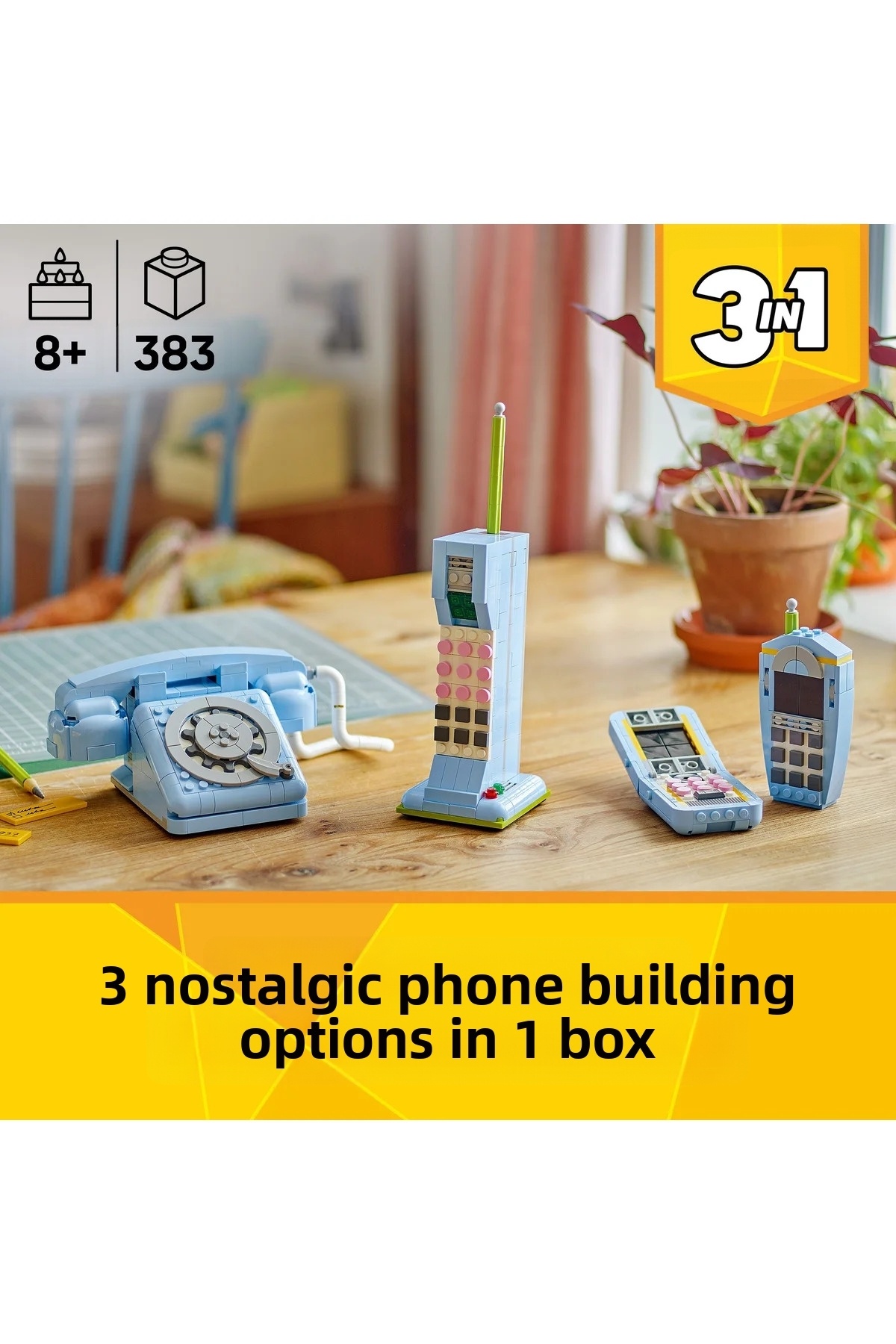 کریِیتور تلفن رترو ۳ کاره ۳۱۱۷۴ – ساخت‌وساز نوستالژیک (۸ سال به بالا)