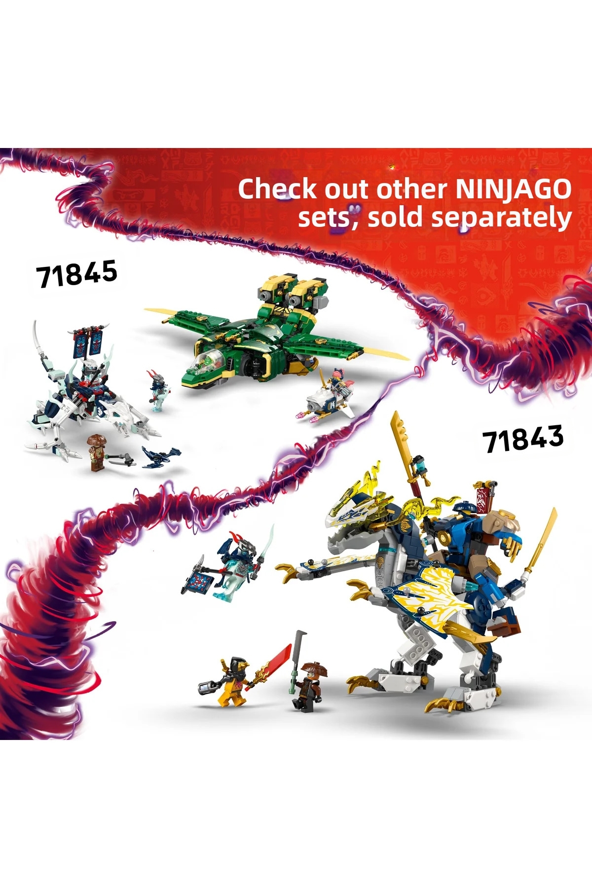 ® نینجاگو ® وسیله نقلیه نینجا نبرد ۷۱۸۴۴ – مجموعه ساختنی اسباب‌بازی ۳ در ۱ برای کودکان ۸ سال به بالا (۵۶۱ قطعه)