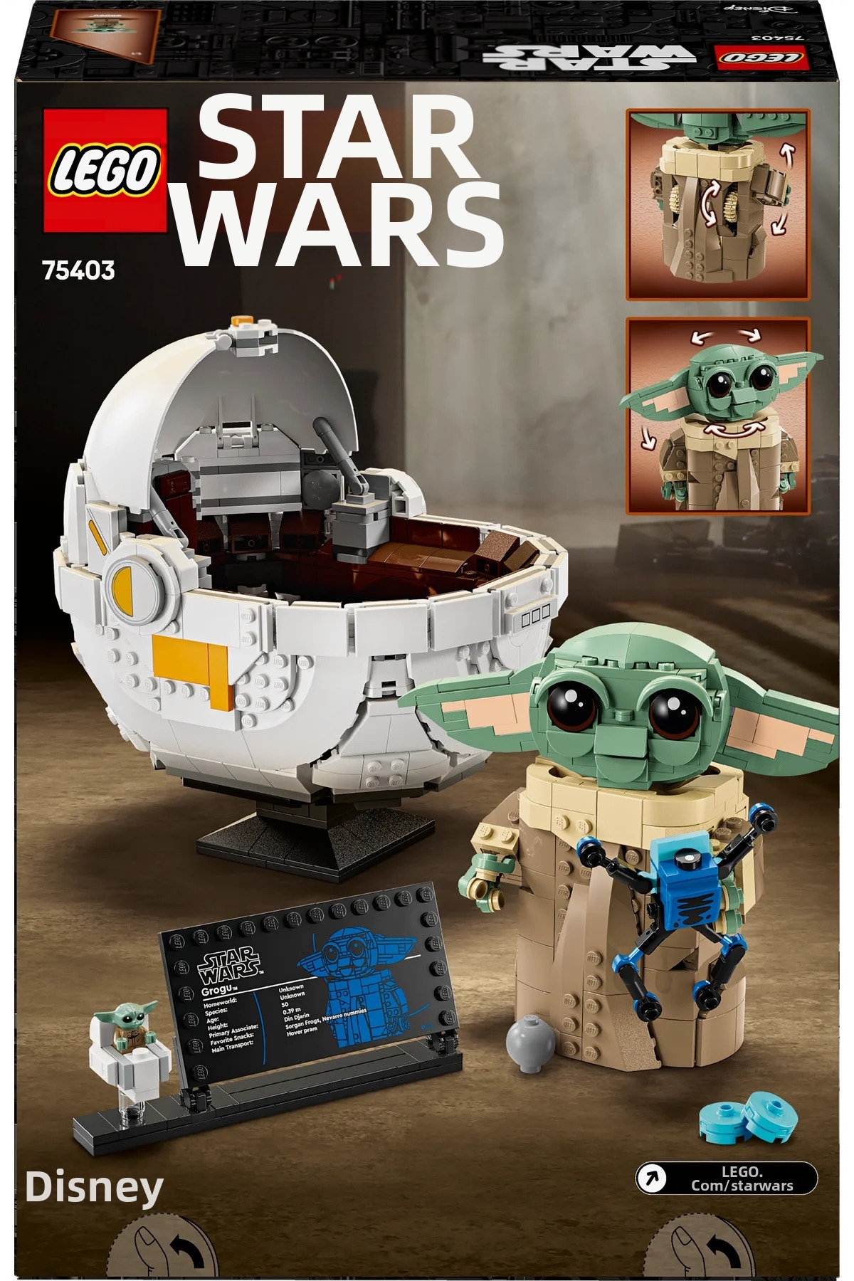 ® جنگ ستارگان: ماندالورین™ گروگو™ با کالسکه‌ی شناور، فیگور قابل ساخت ۷۵۴۰۳