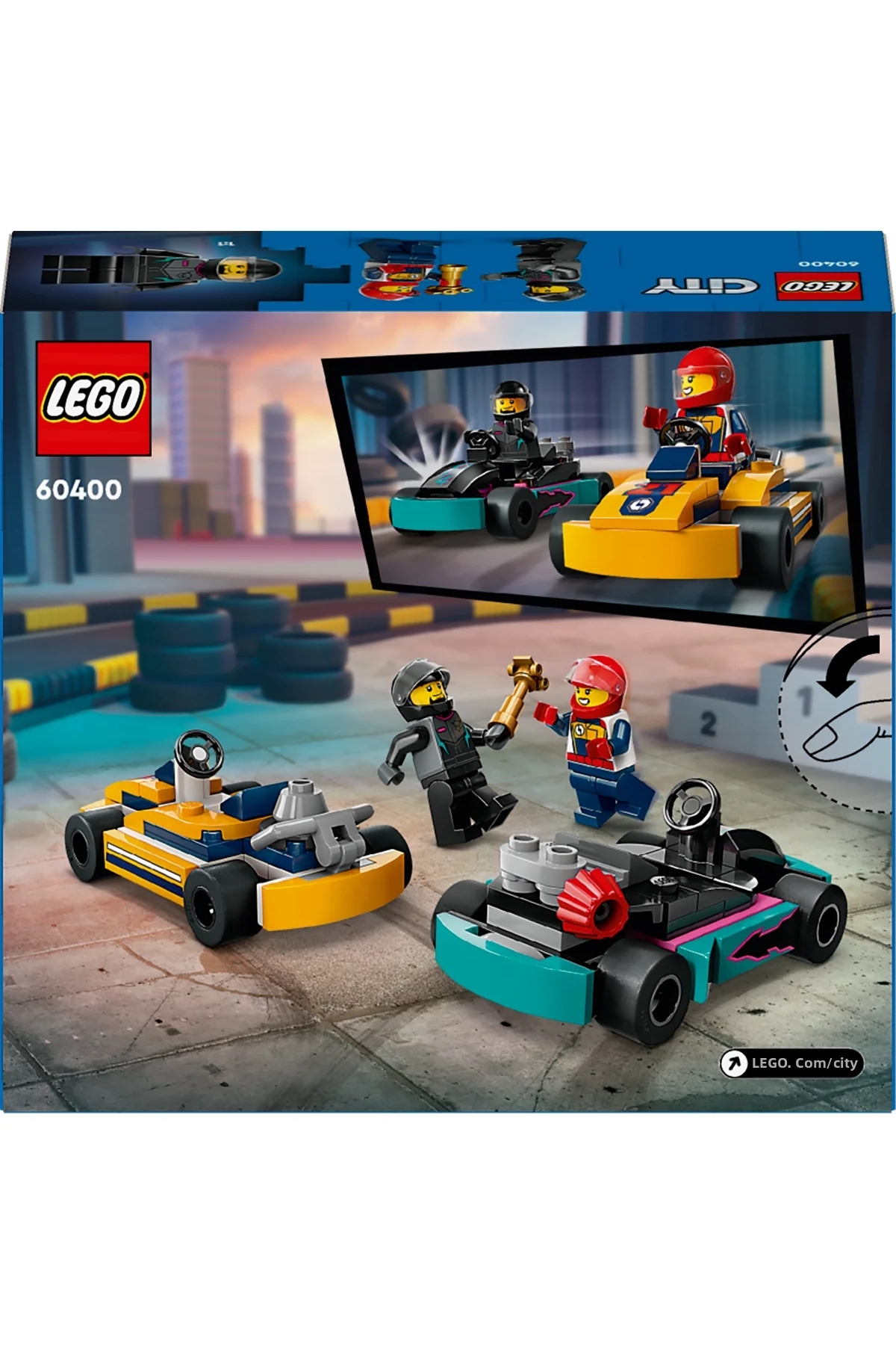® مجموعه ساختنی سیتی گو-کارت‌ها و رانندگان مسابقه ۶۰۴۰۰ برای کودکان ۵ سال به بالا (۹ تکه)