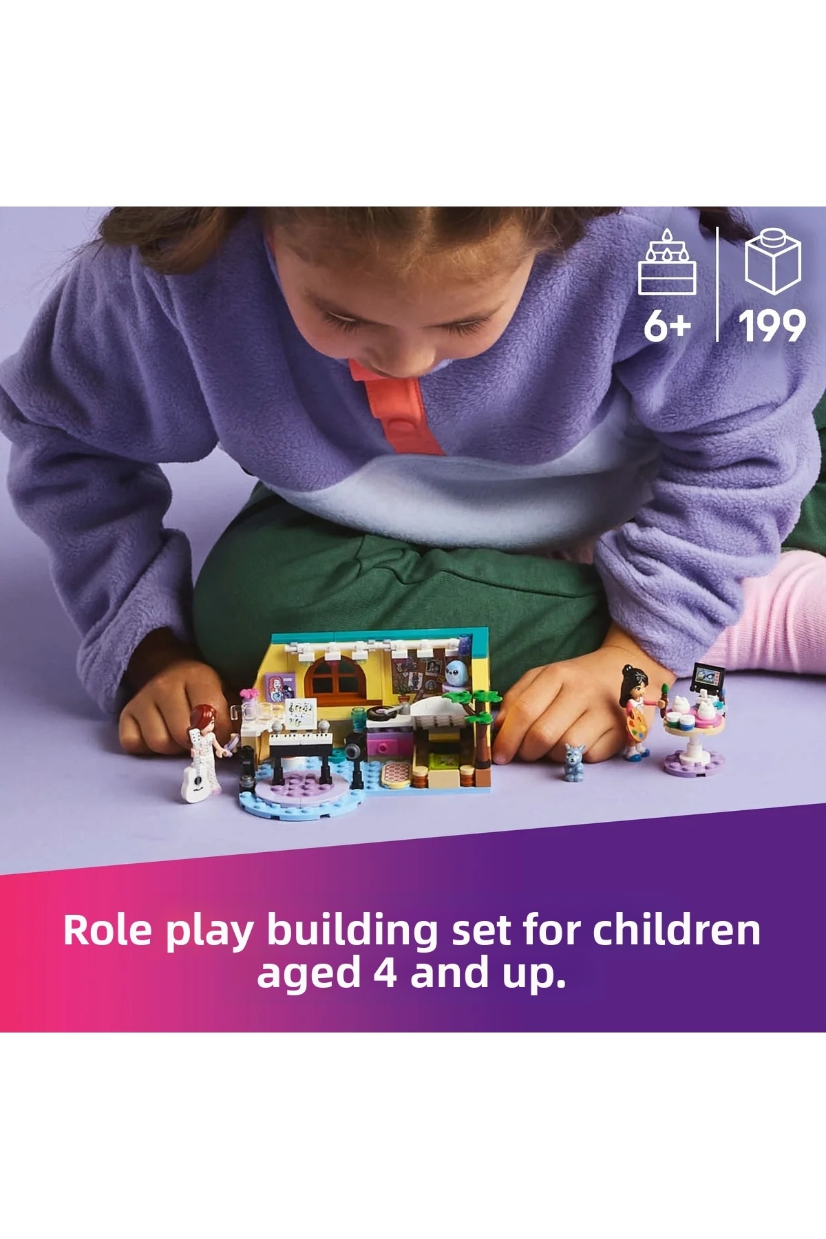 ® Friends اتاق پیسلی ۴۲۶۴۷ – مجموعه ساخت‌وساز اسباب‌بازی برای کودکان ۶+ به همراه عروسک‌های مینیاتوری (۱۹۹P)