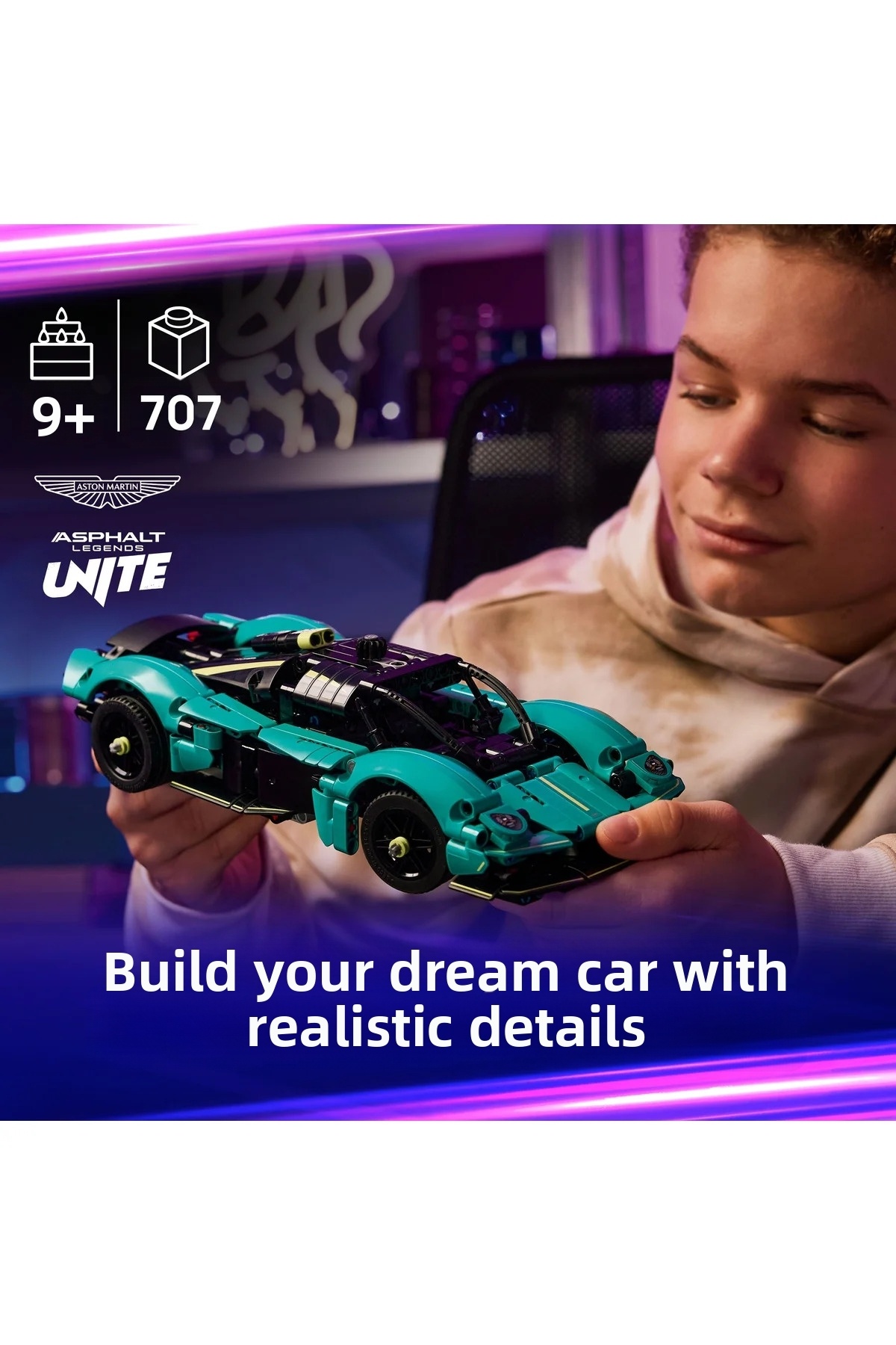 ® تکنیک آستون مارتین والکیری 42208 – مجموعه ساخت ماشین اسباب‌بازی خلاقانه برای کودکان ۹ سال به بالا (۷۰۷ قطعه)