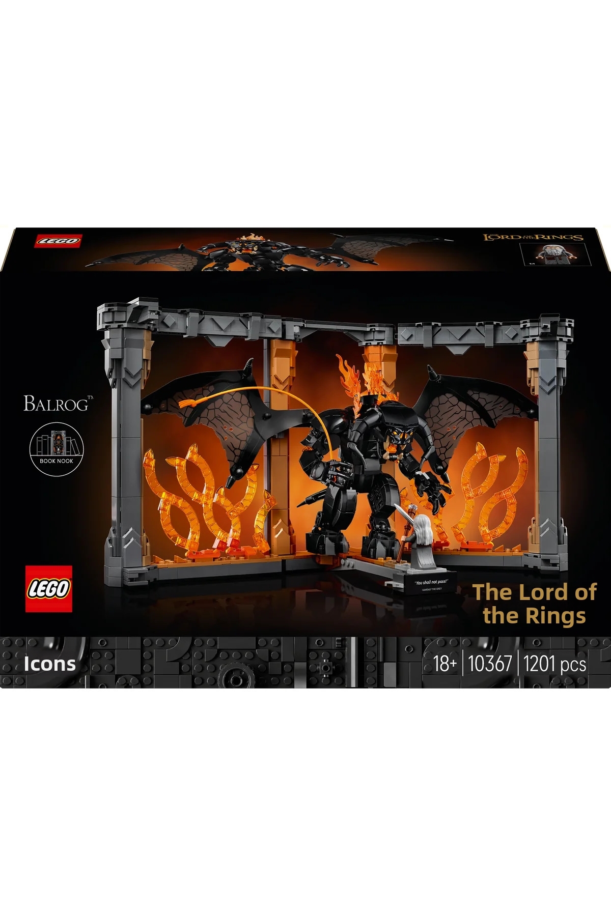 ® آیکانز لرد آو د رینگز: بالروگ ™ دکور قفسه کتاب 10367-کیت ساخت مدل برای بزرگسالان (1201P)