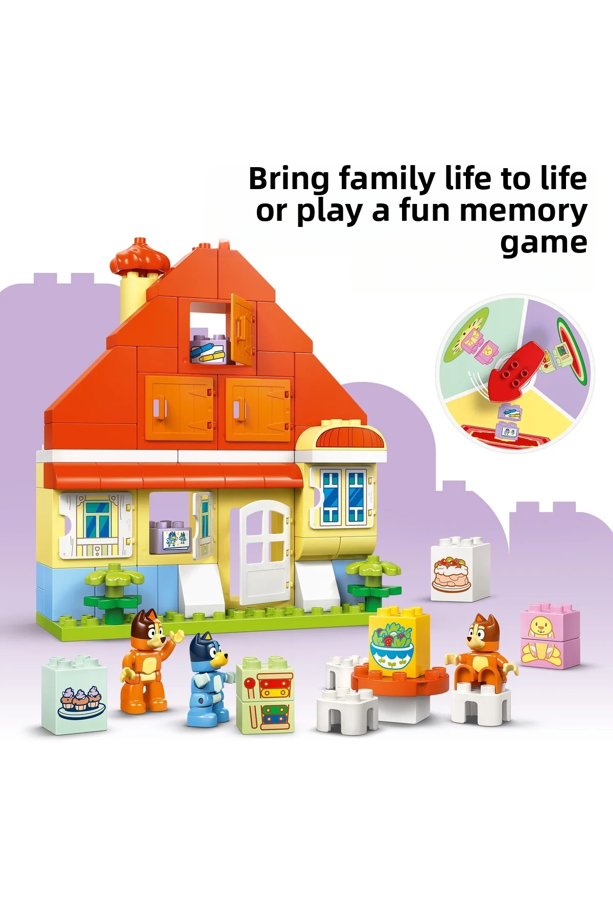 ® Duplo ® بلویی: بازی خانه و حافظه خانواده بلویی ۱۰۴۵۹ – مجموعه ساختنی اسباب‌بازی آموزشی ۳+ (۸۳ قطعه)