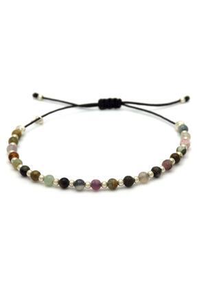 Safir Jewellery Turmalin Doğal Taşlı 925 Ayar Gümüş Toplu Makrome İpli Kadın ...