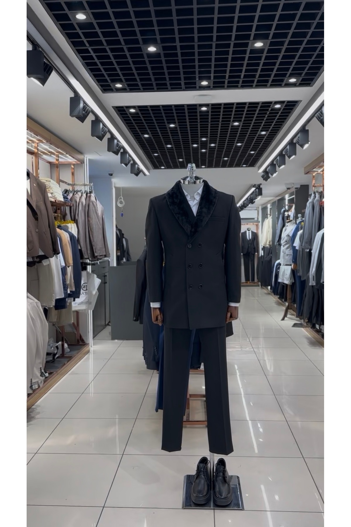 BT BABA TERZİ Slimfit Kruvaze Kaşe Kaban