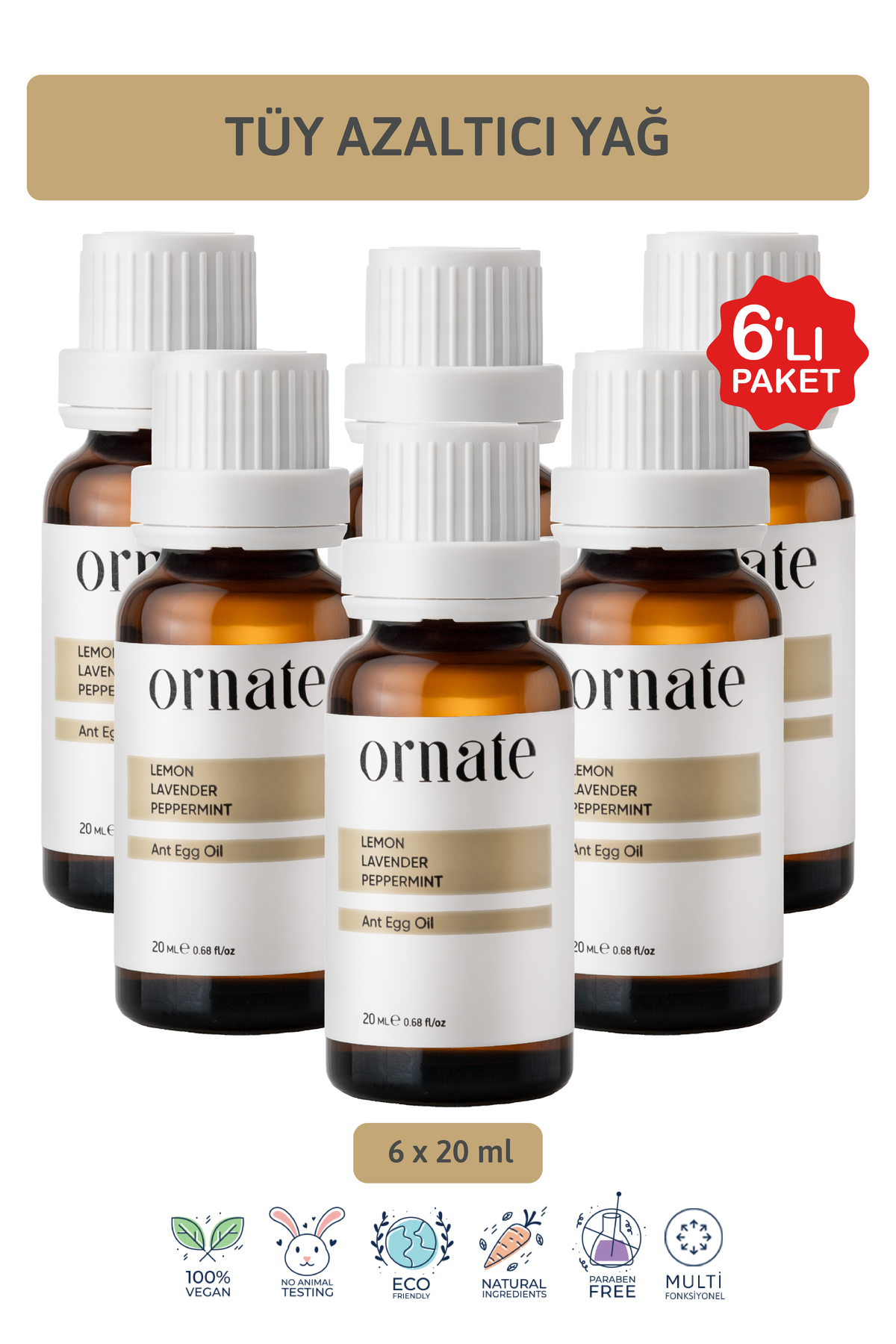 ORNATE 0 روغن مراقبت از تخم مورچه 20 میلی لیتر وگان، اسید فرمیک، آلوئه ورا، مناسب پوست خشک و حساس — TUYYAĞI6