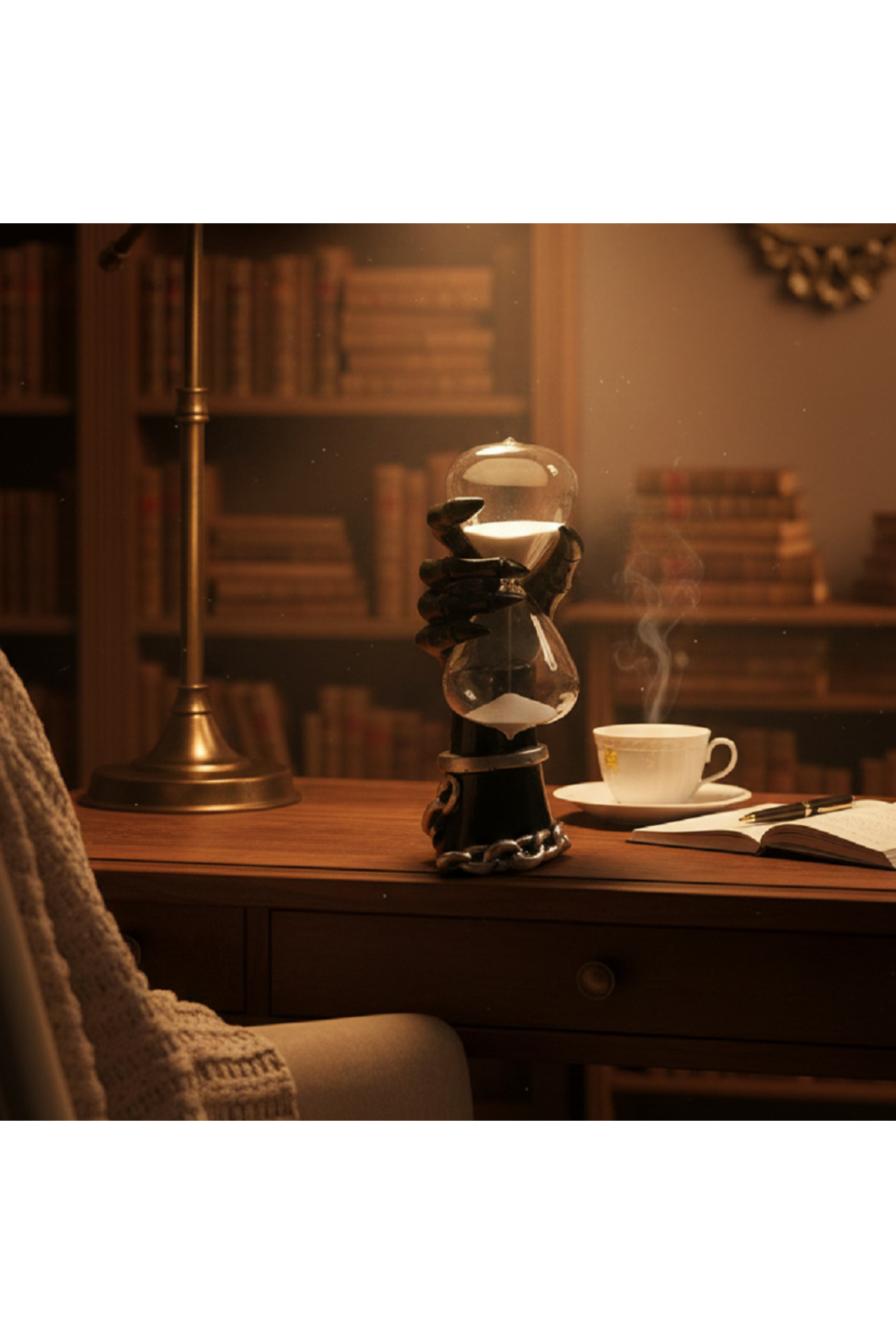 Livava Kum Saati Tutan Zincirli Mekanik El Biblo, Polyester, Siyah, 22x11