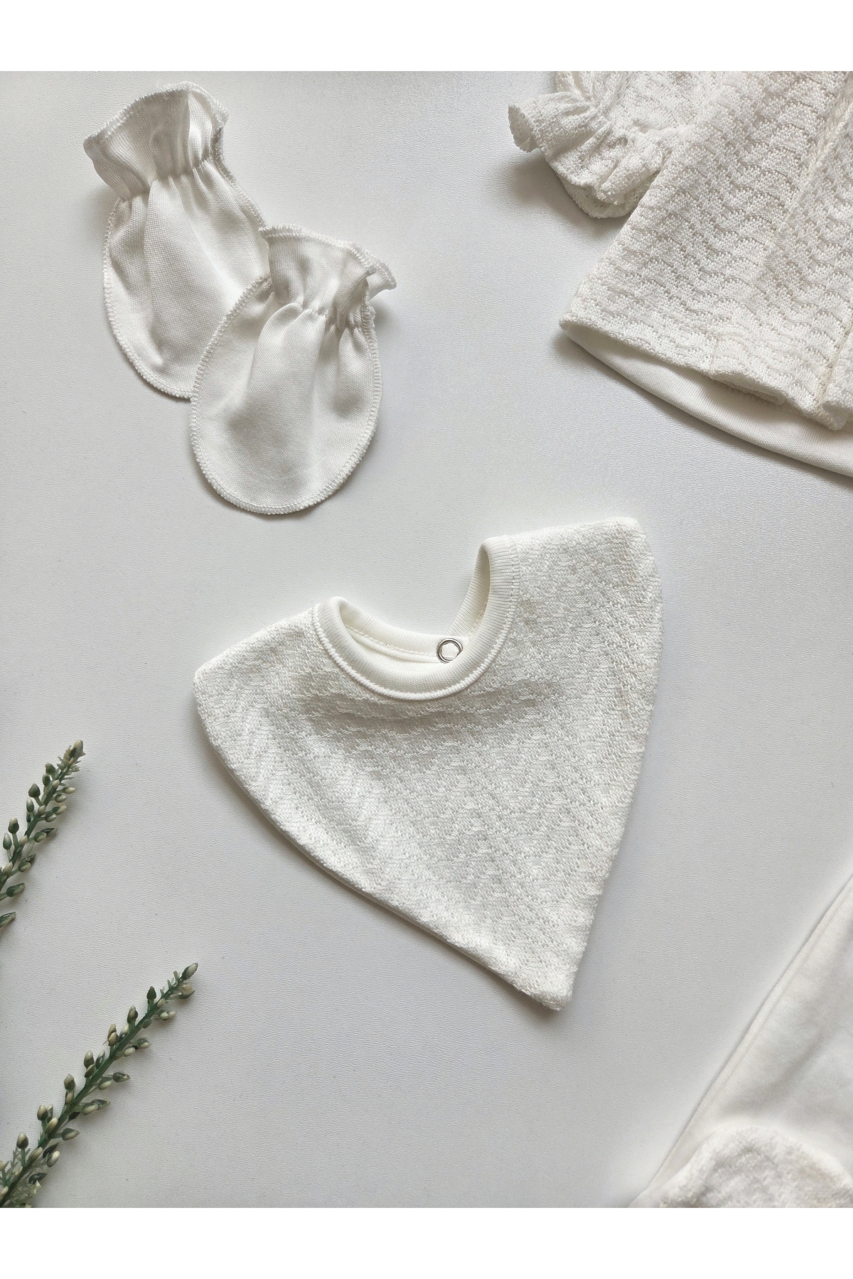 GizaKids %100 Pamuk Kız Bebek Yenidoğan 5 Parça Hastane Çıkışı Set fotoğrafı 4 (önizleme)