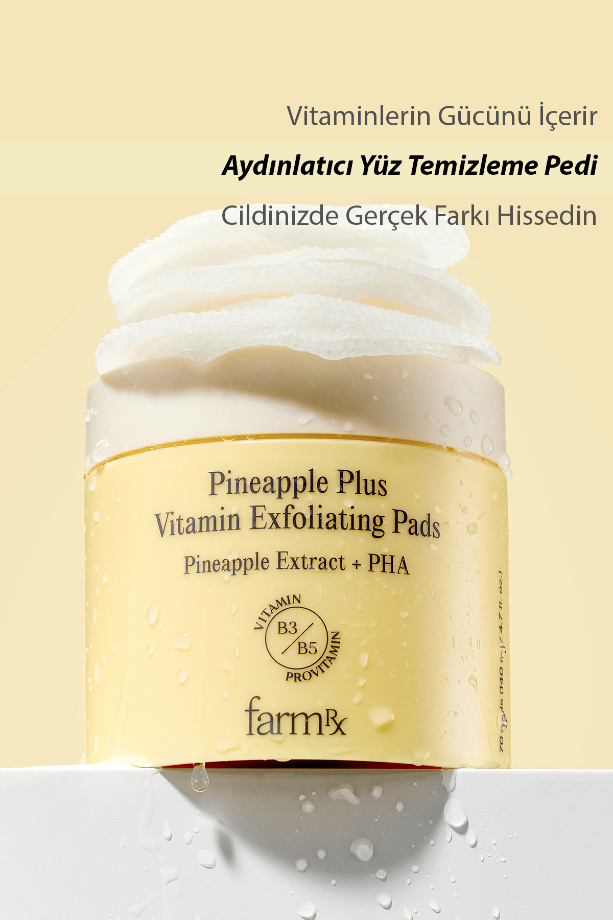Pineapple Plus C Vitaminli Peeling Toner Pads 140 Ml Aydınlatıcı Yüz Temizleme Pedi — tonerpad140 — تصویر 5 از 6
