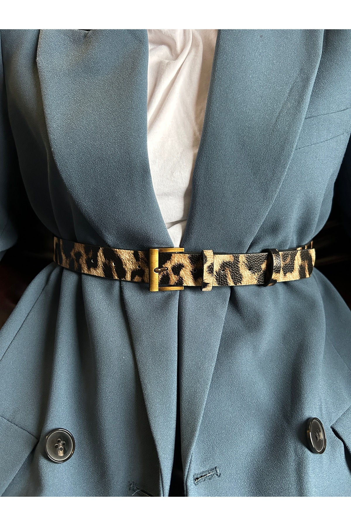 Lyric Square Patterned Women Antique Antique Buckle Belt Jacket Belt Dress Belt Pants Belt
