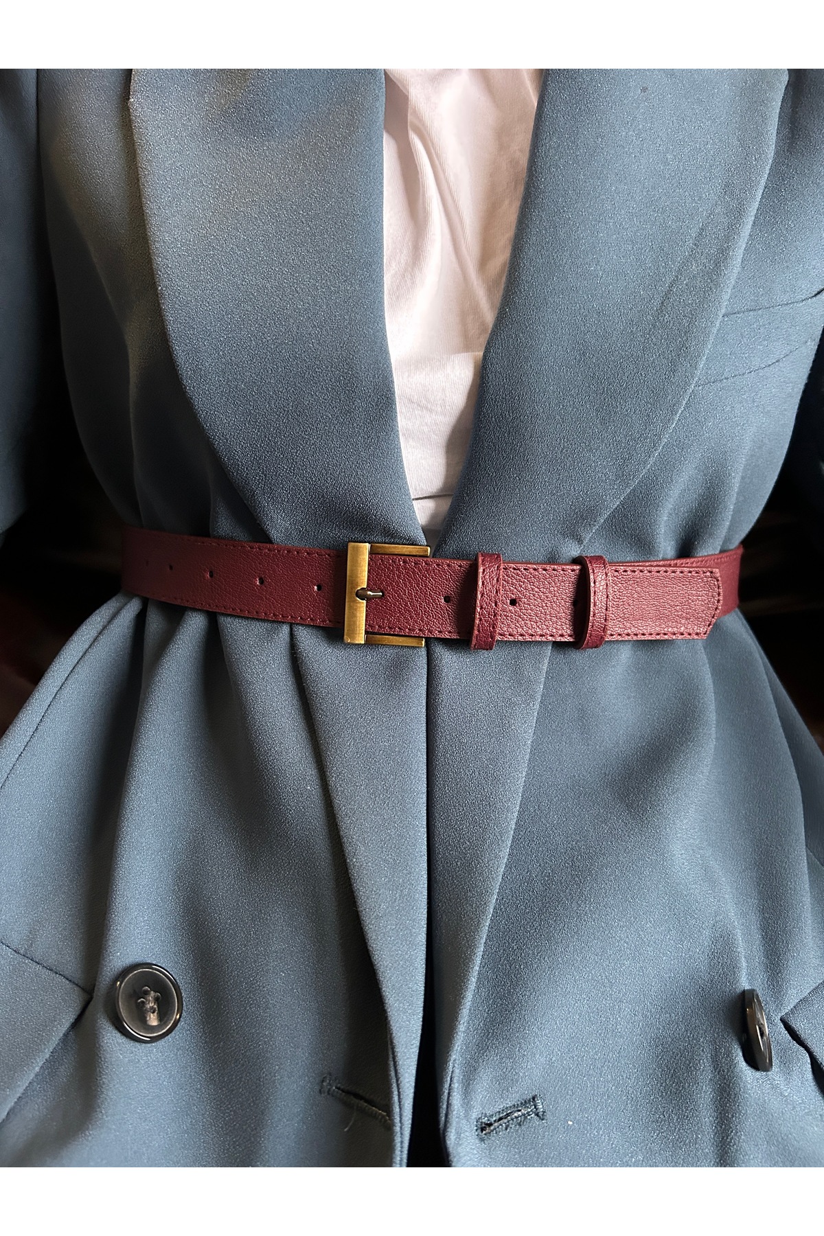Lyric Square Patterned Women Antique Antique Buckle Belt Jacket Belt Dress Belt Pants Belt