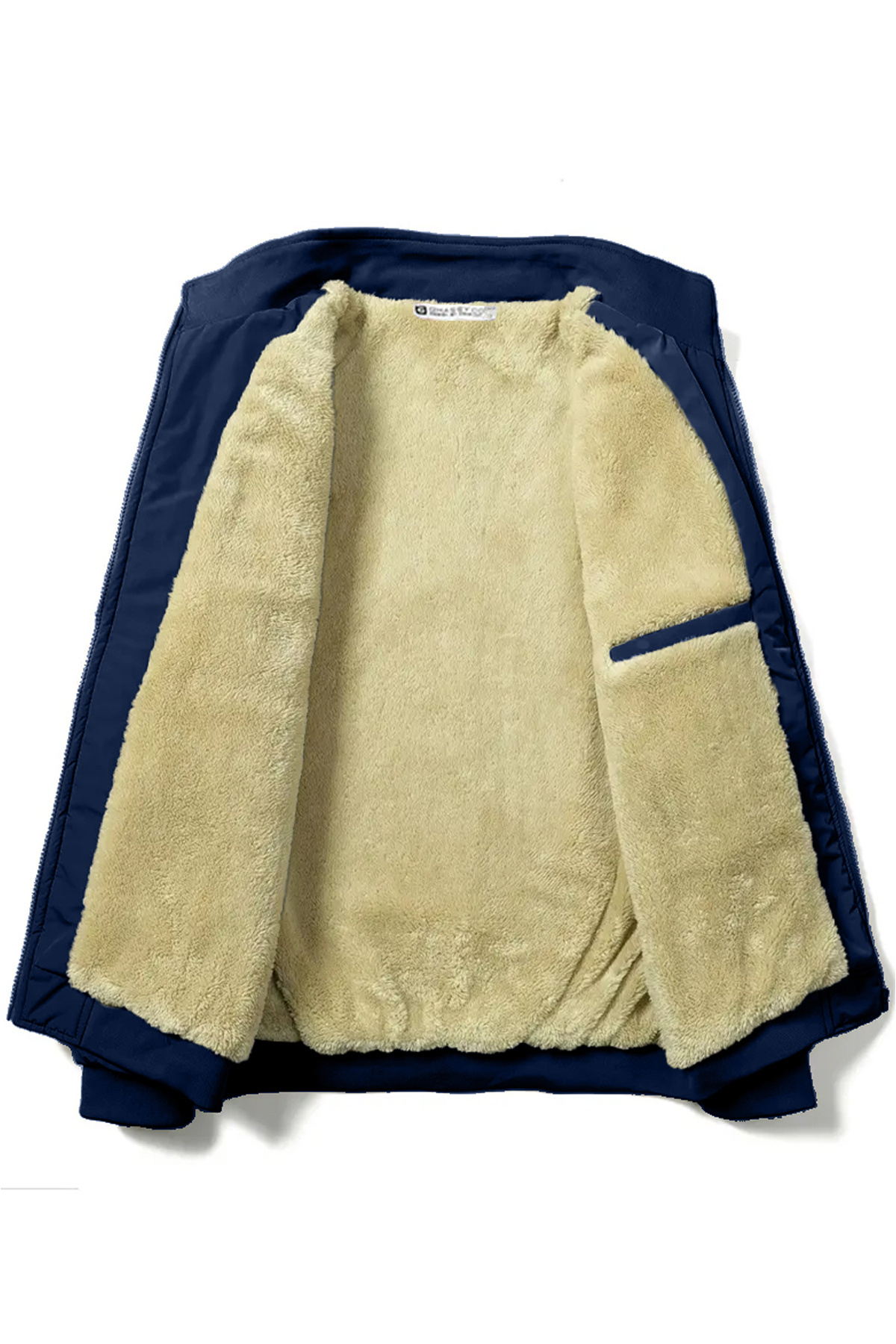 ژاکت یقه ایستاده ژاکت ضد آب مردانه Ghassy Co با آستر مخملی، عایق فوق العاده — سرمه‌ای 869866251 — تصویر 4 از 7