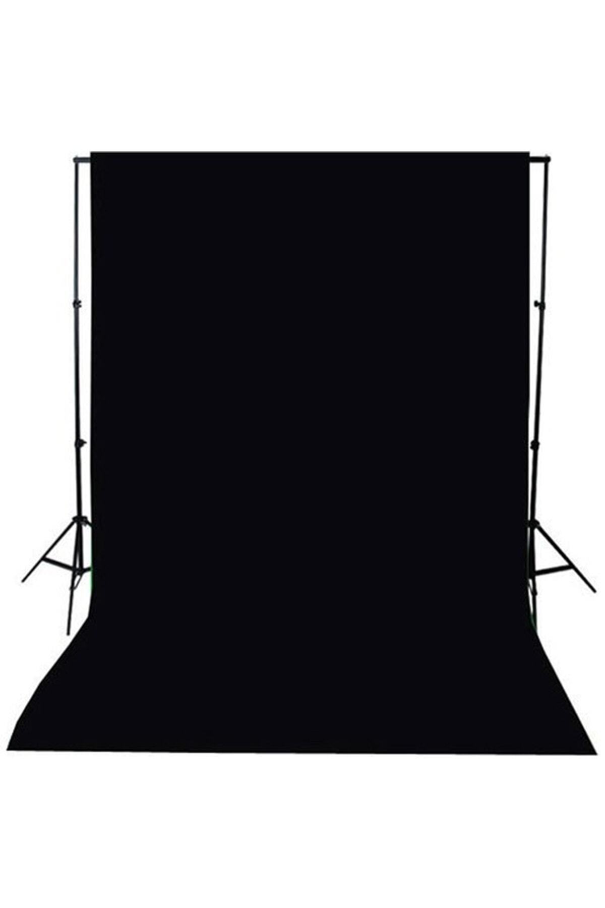 Black Screen Siyah Fon Perde (2x3m) +Fon Standı + 4 ADET FON MANDALI